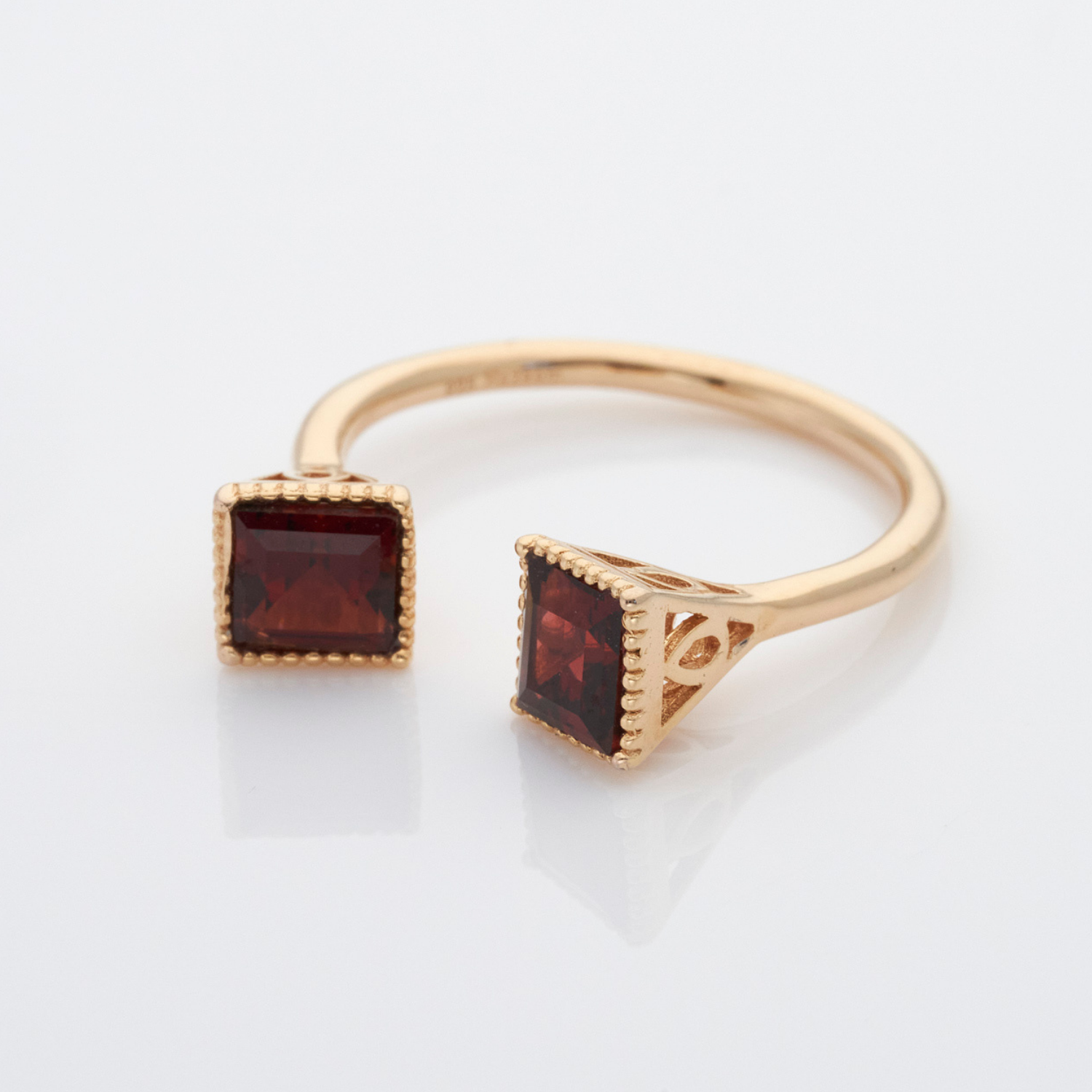 18k gold plated sterling silver Garnet ring