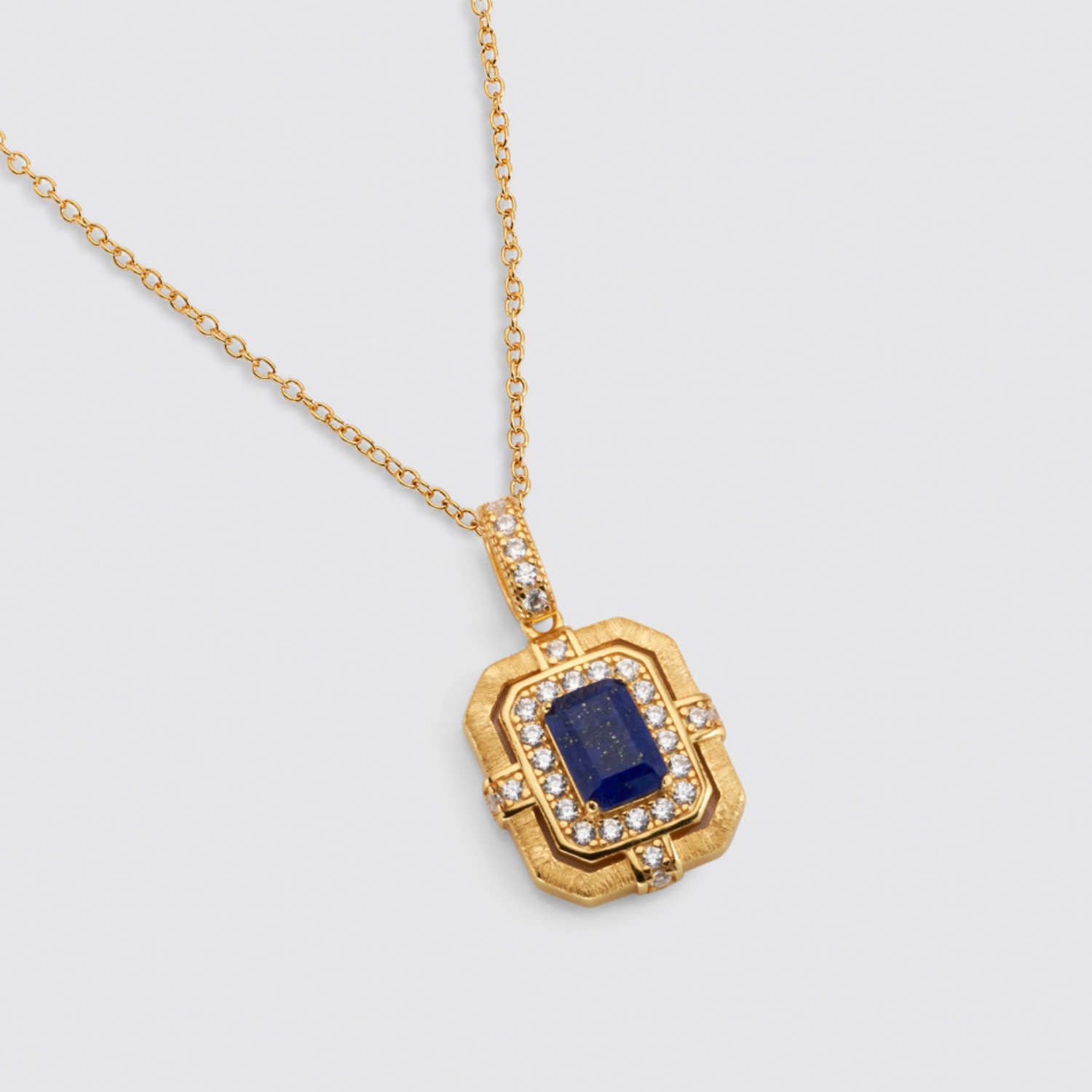 18k gold plated 925 sterling silver lapis lazuli necklace symbolising strength and confidence