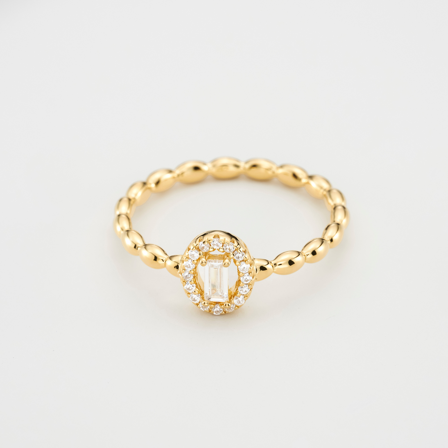 18k gold plated sterling silver cubic zirconia ring