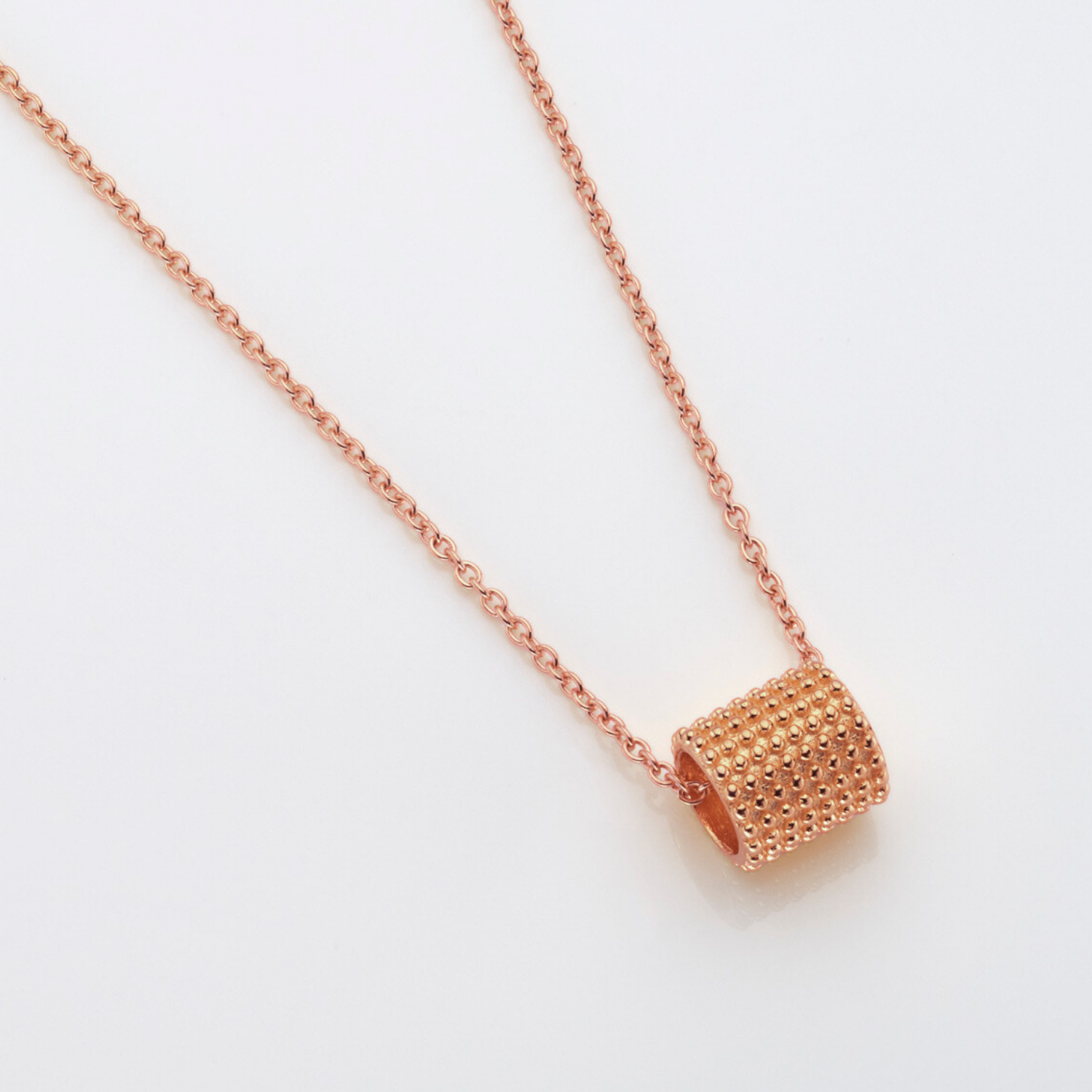 18k rose gold plated sterling silver gold barrel pendant
