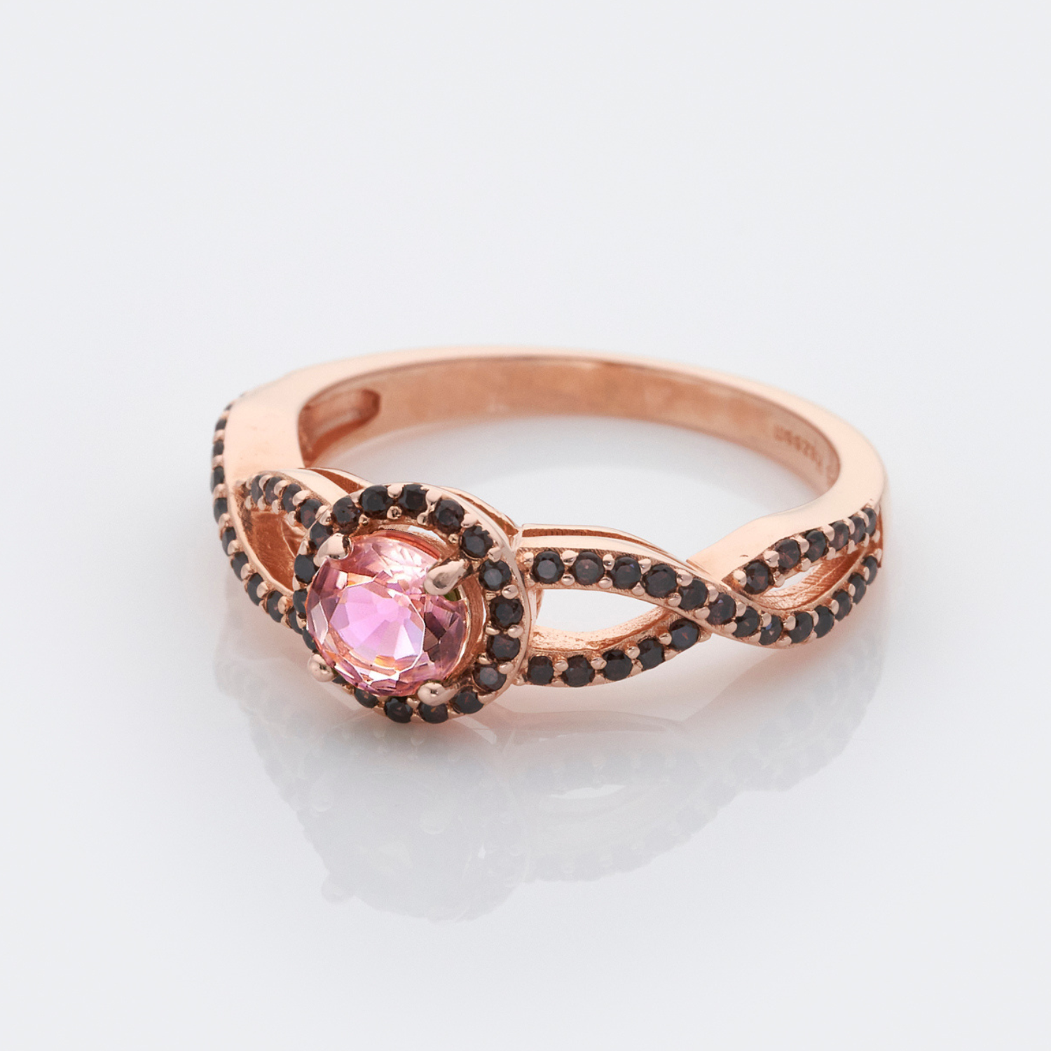 18k rose gold plated sterling silver pink Tourmaline ring