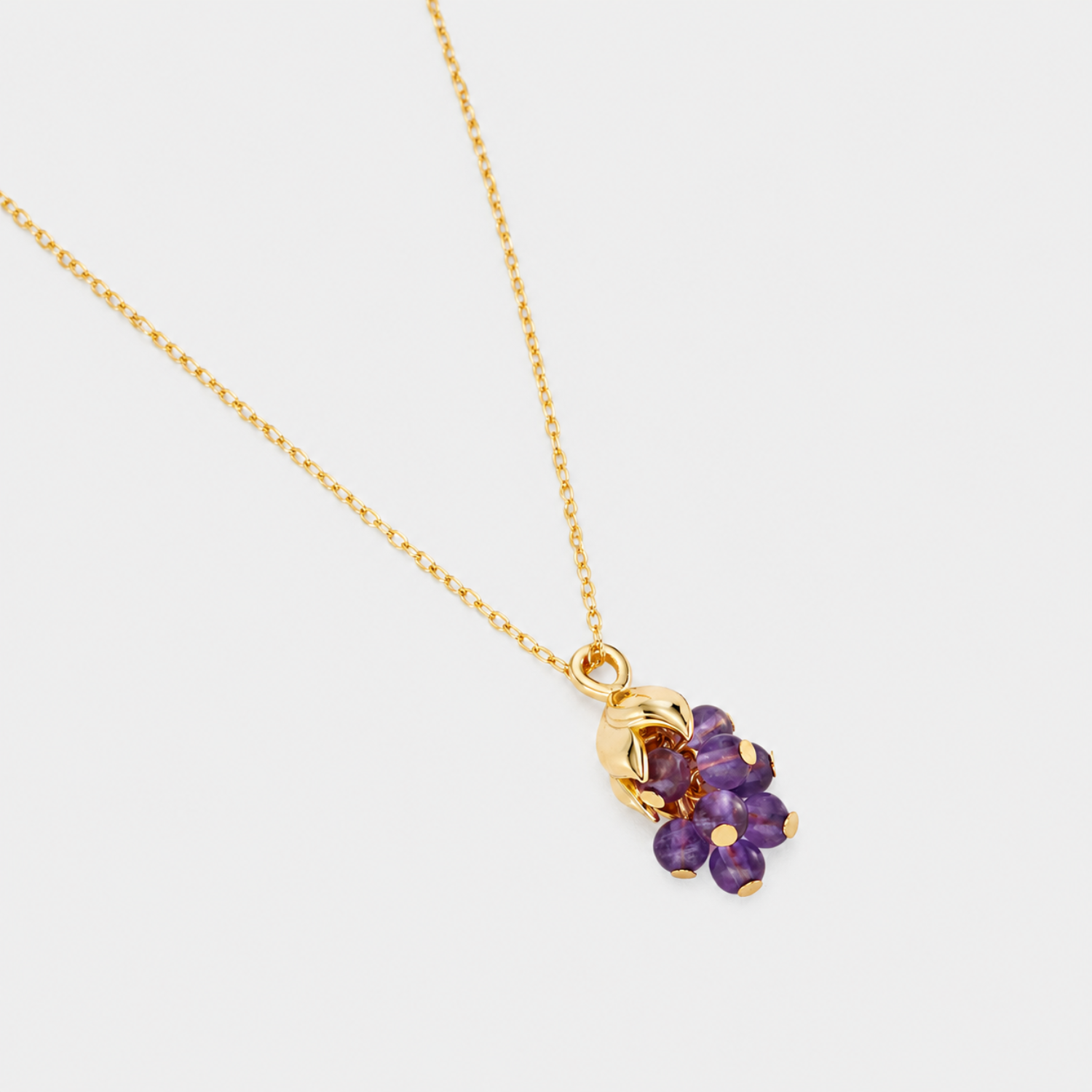 18k gold plated sterling silver amethyst wisteria necklace