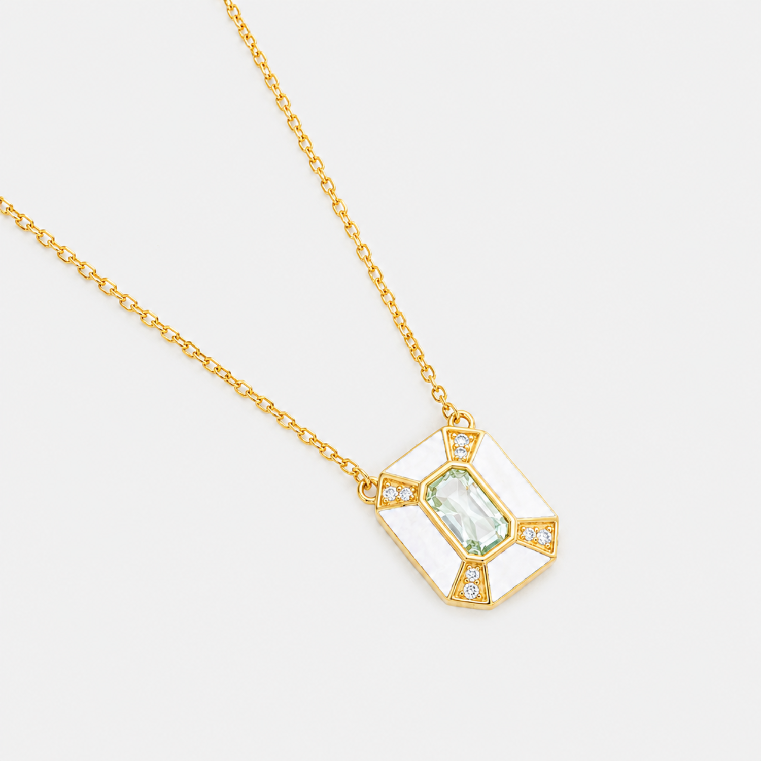 18k gold plated sterling silver blue topaz pearl necklace