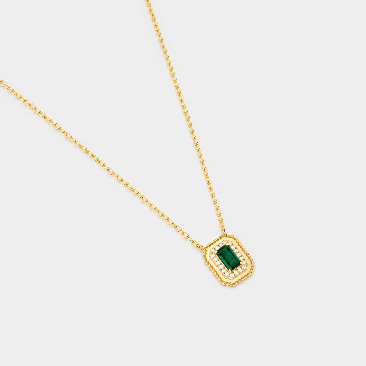 18k gold sterling silver moissanite necklace