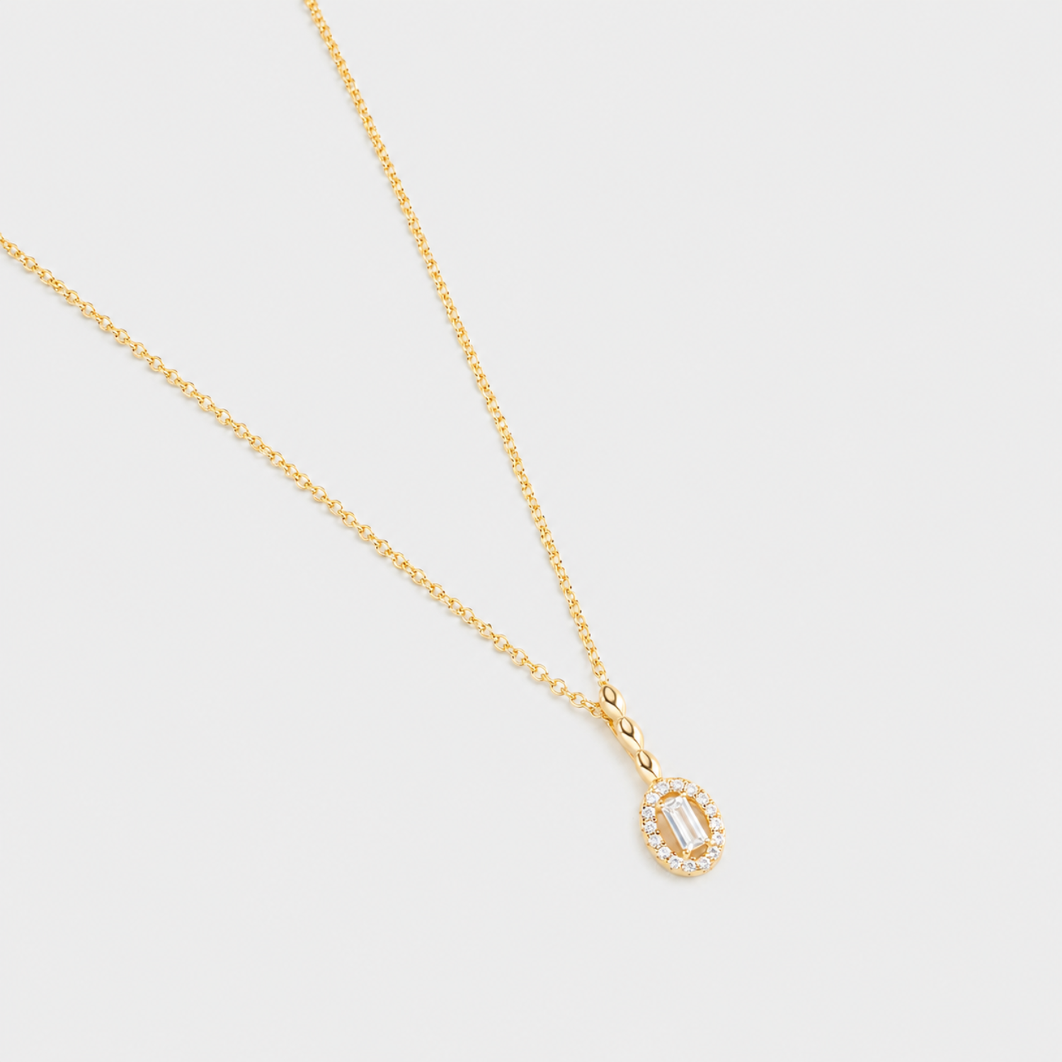 18k gold plated sterling silver cubic zirconia necklace