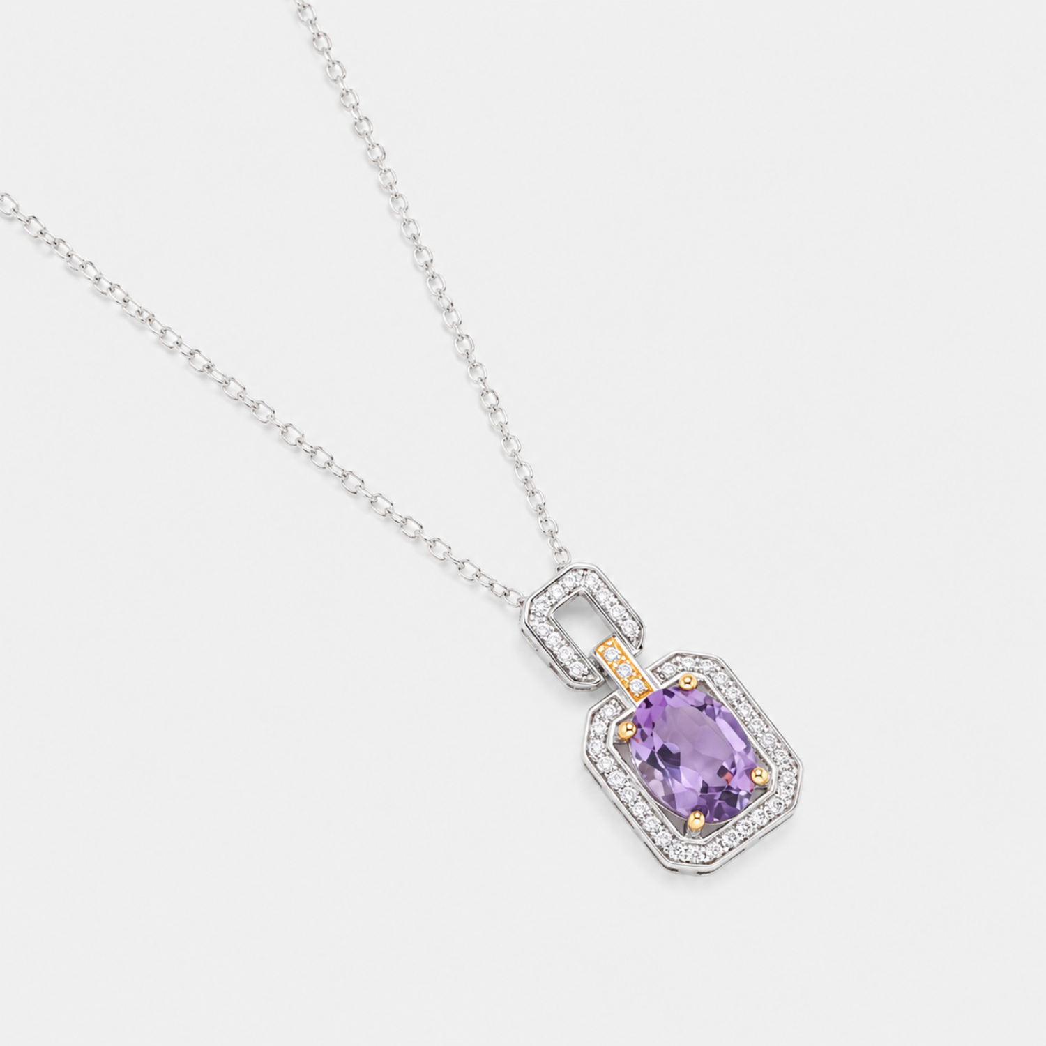 925 sterling silver amethyst necklace