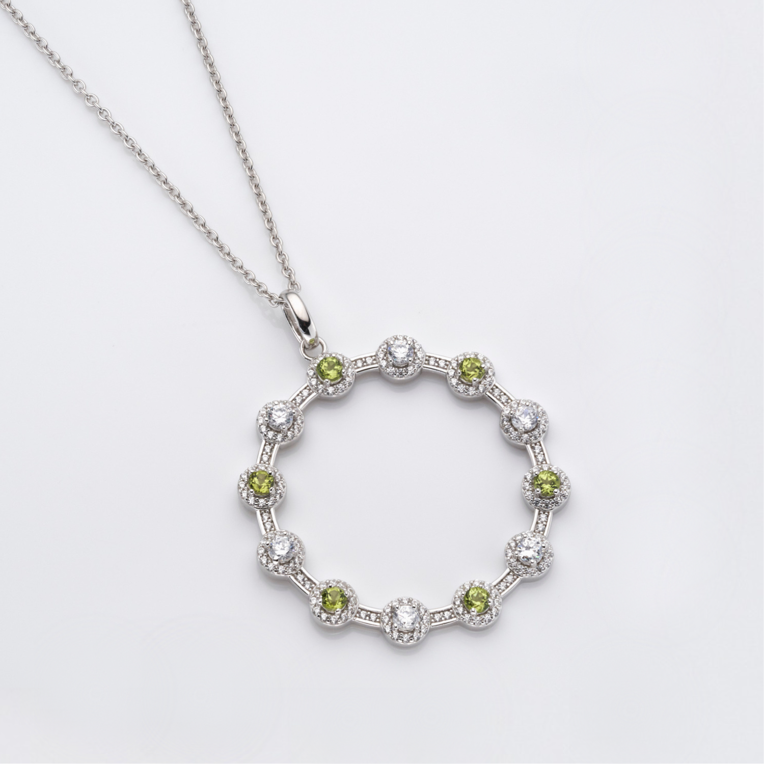 925 sterling silver peridot necklace