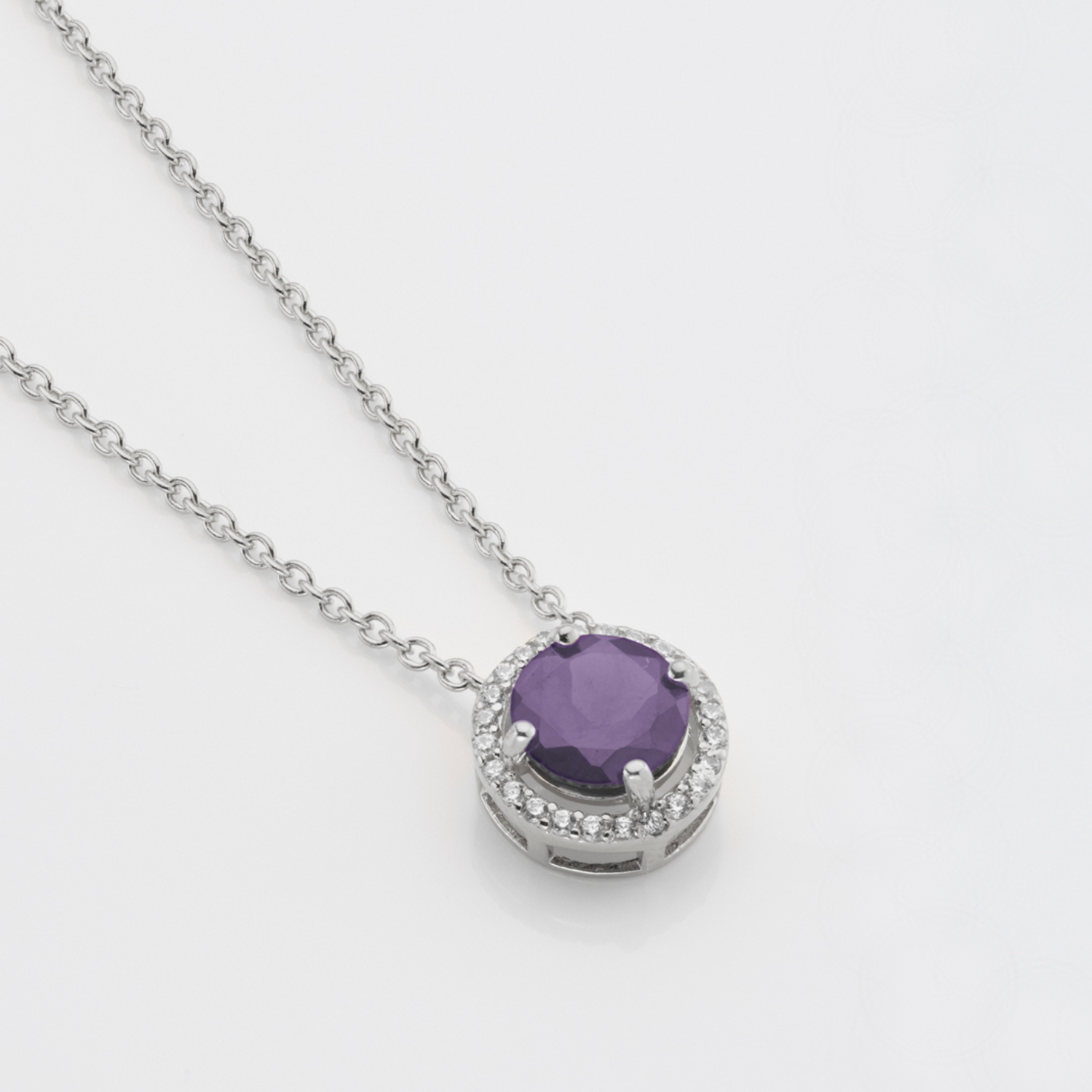 925 sterling silver amethyst necklace