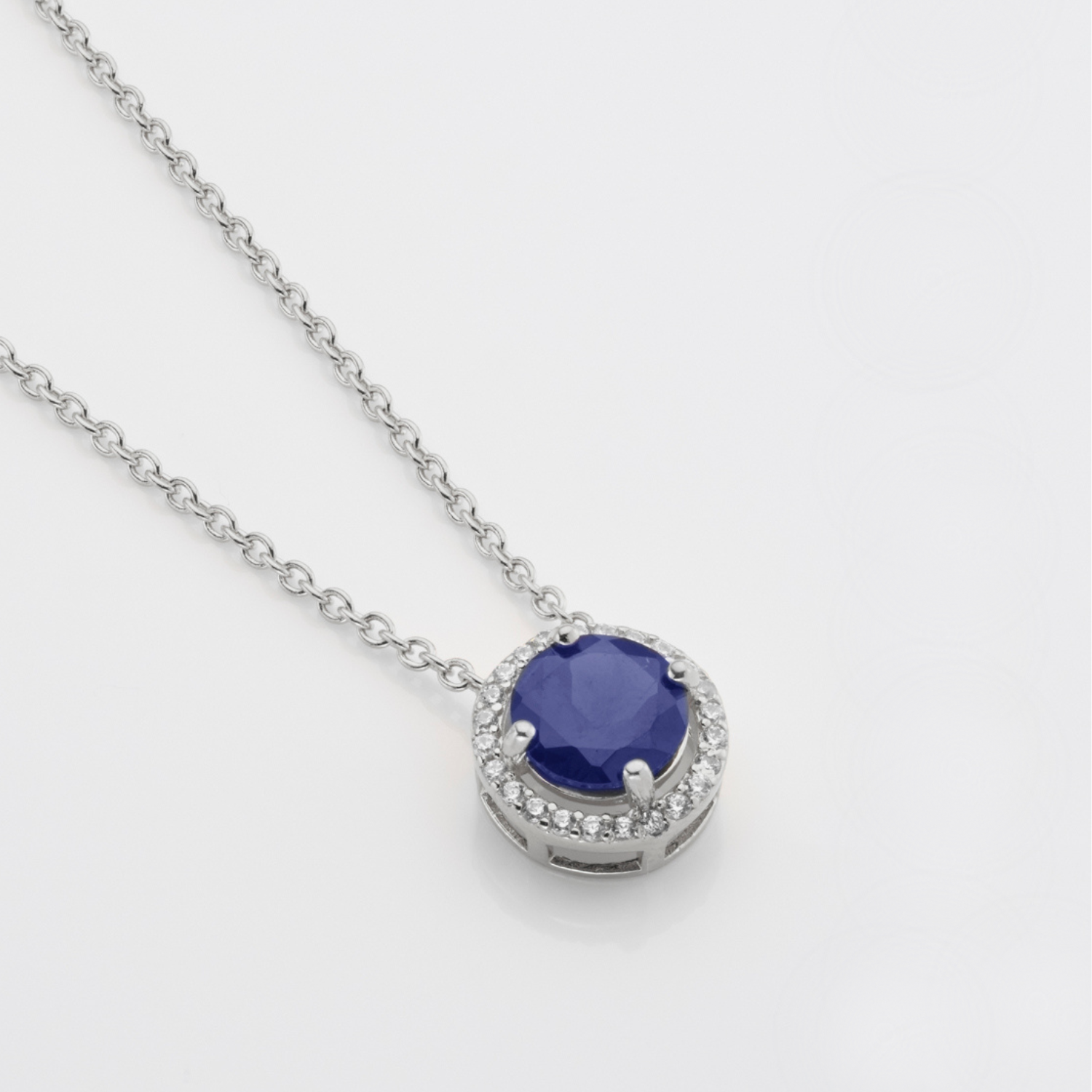 925 sterling silver sapphire necklace