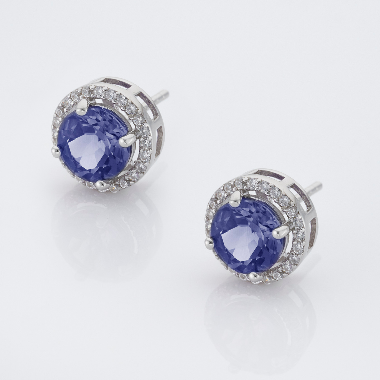 925 sterling silver sapphire stud earrings