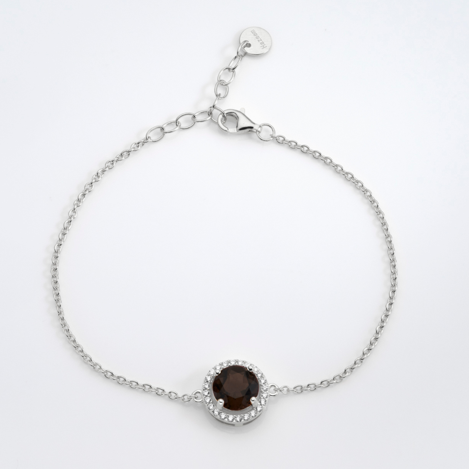 925 sterling silver smoky quartz bracelet