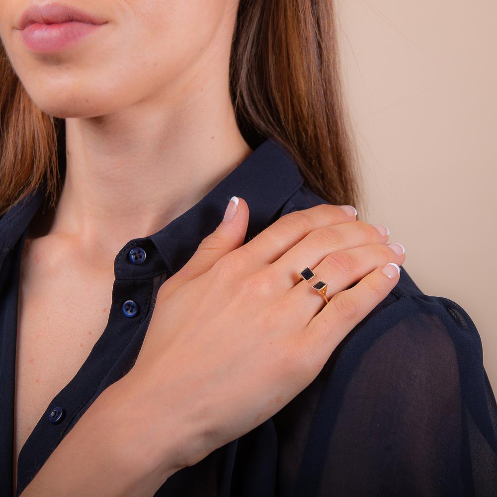 18k gold plated sterling silver sapphire ring