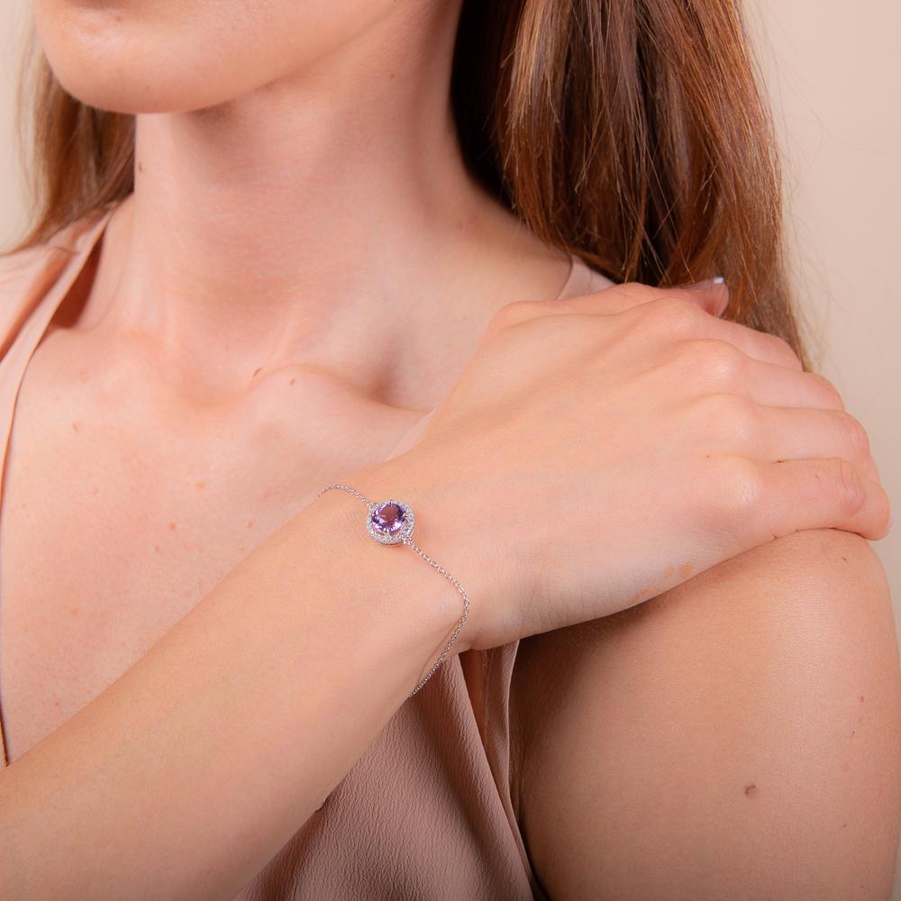 925 sterling silver amethyst bracelet model