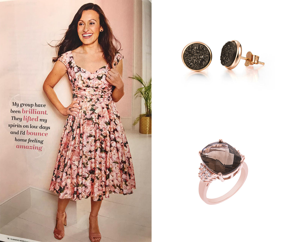 Dominique Withers wears H.AZEEM LONDON at Slimming World Magazine