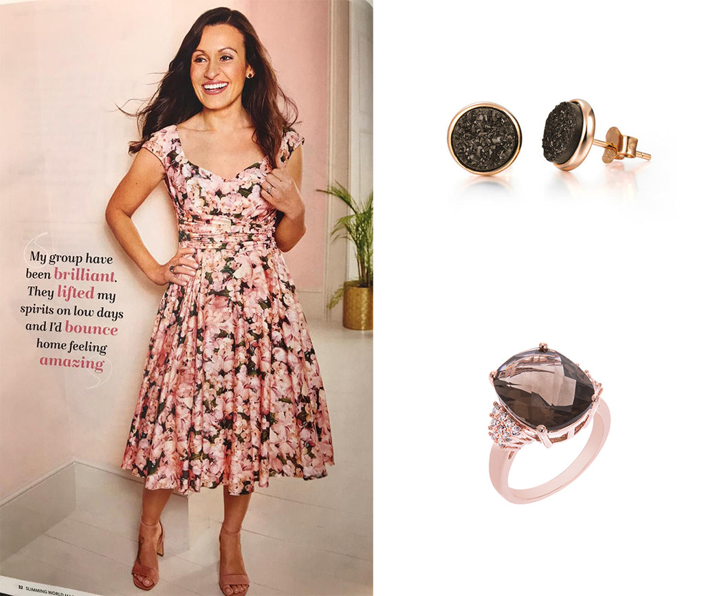 Dominique Withers wears H.AZEEM LONDON at Slimming World Magazine