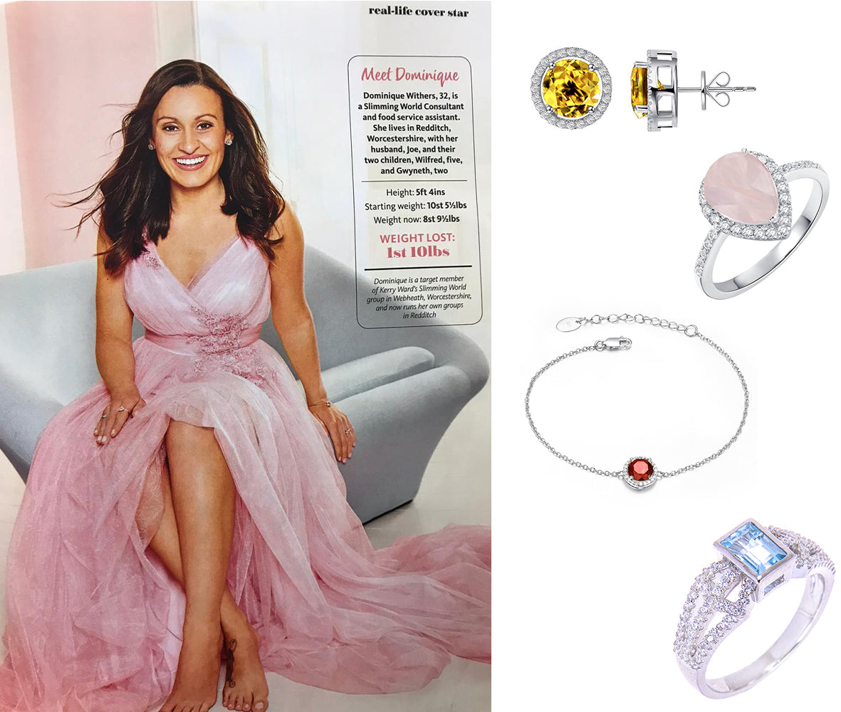 Dominique Withers wears H.AZEEM LONDON at Slimming World Magazine