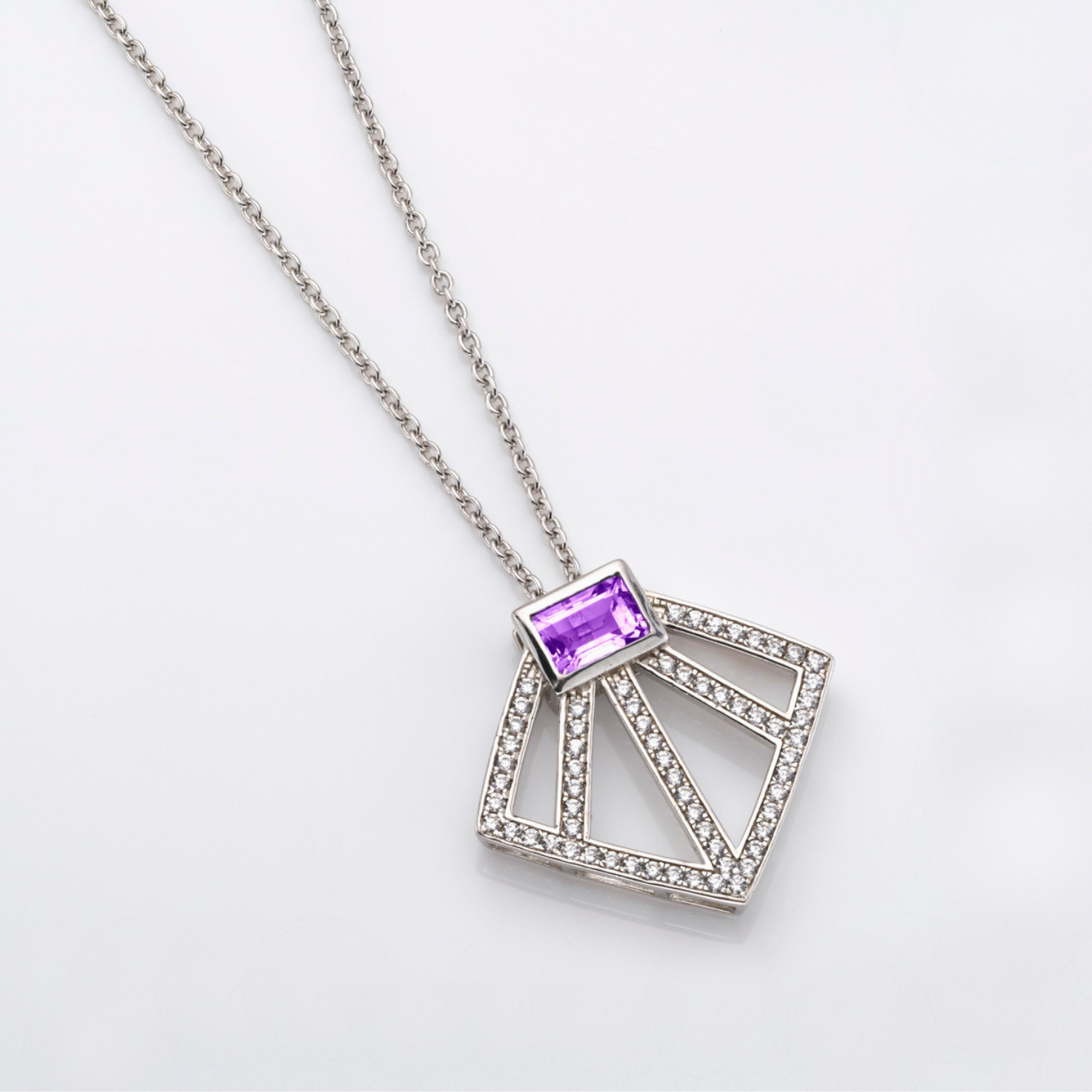 Sakura Fan Amethyst Necklace