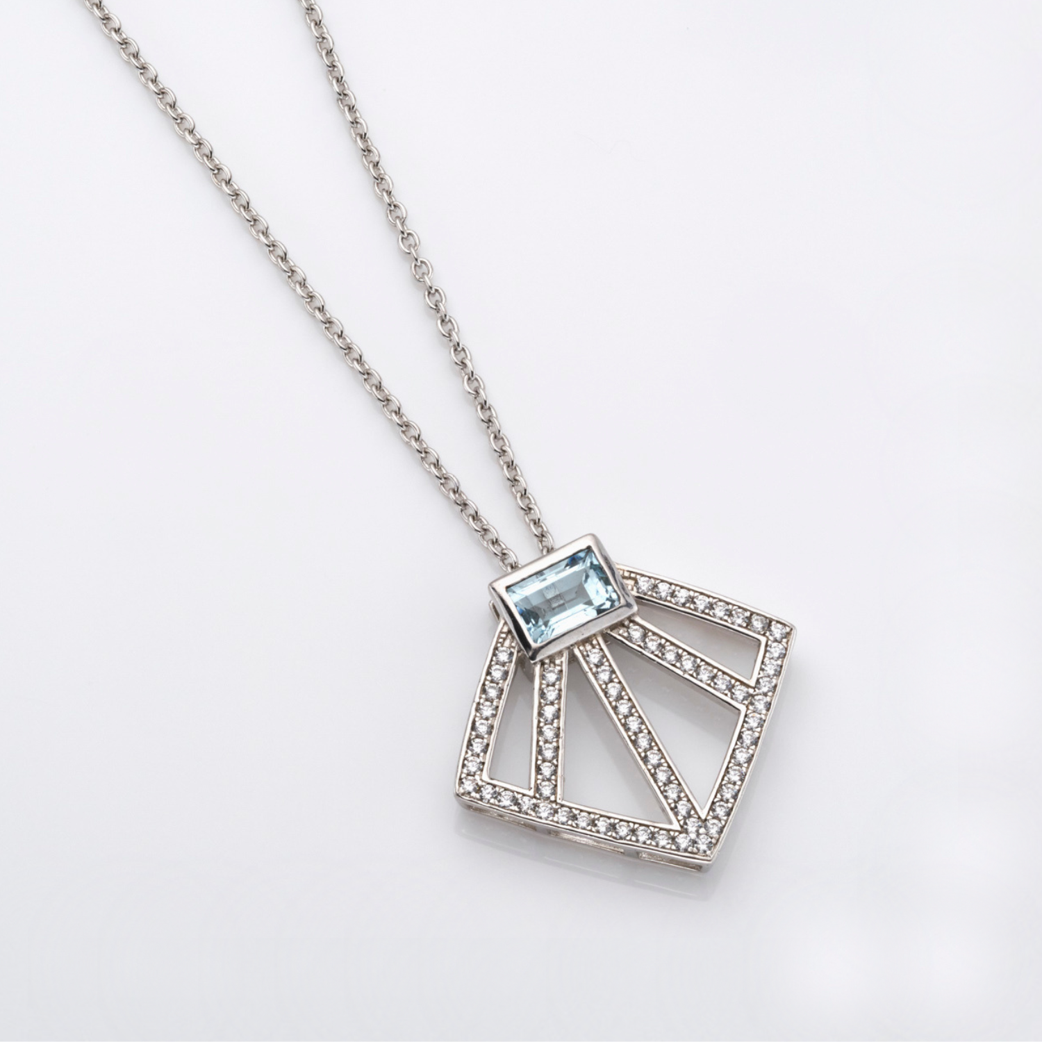 Sakura Fan Blue Topaz Necklace