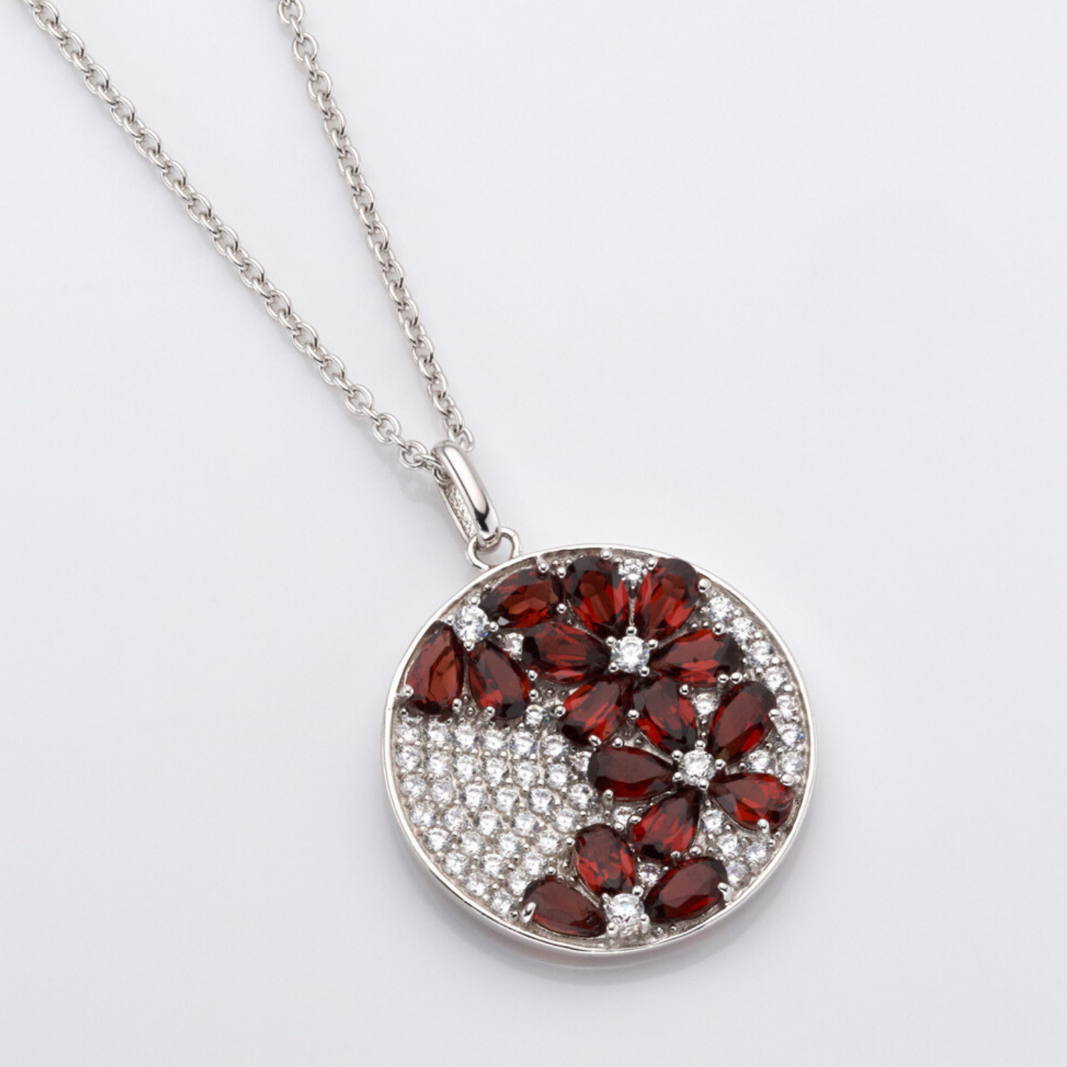 Enchanted Blossom Garnet Necklace