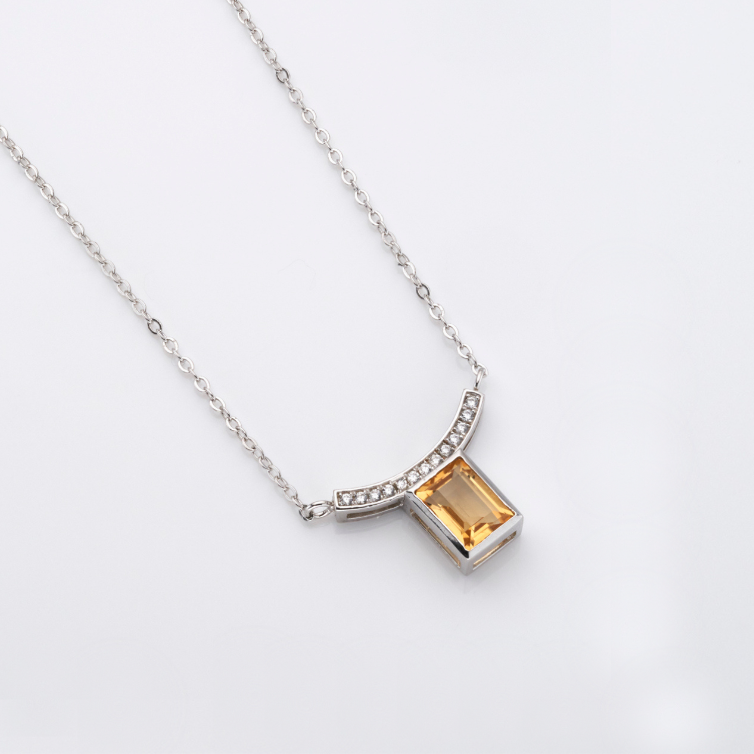 Sakura Citrine Bridge Necklace