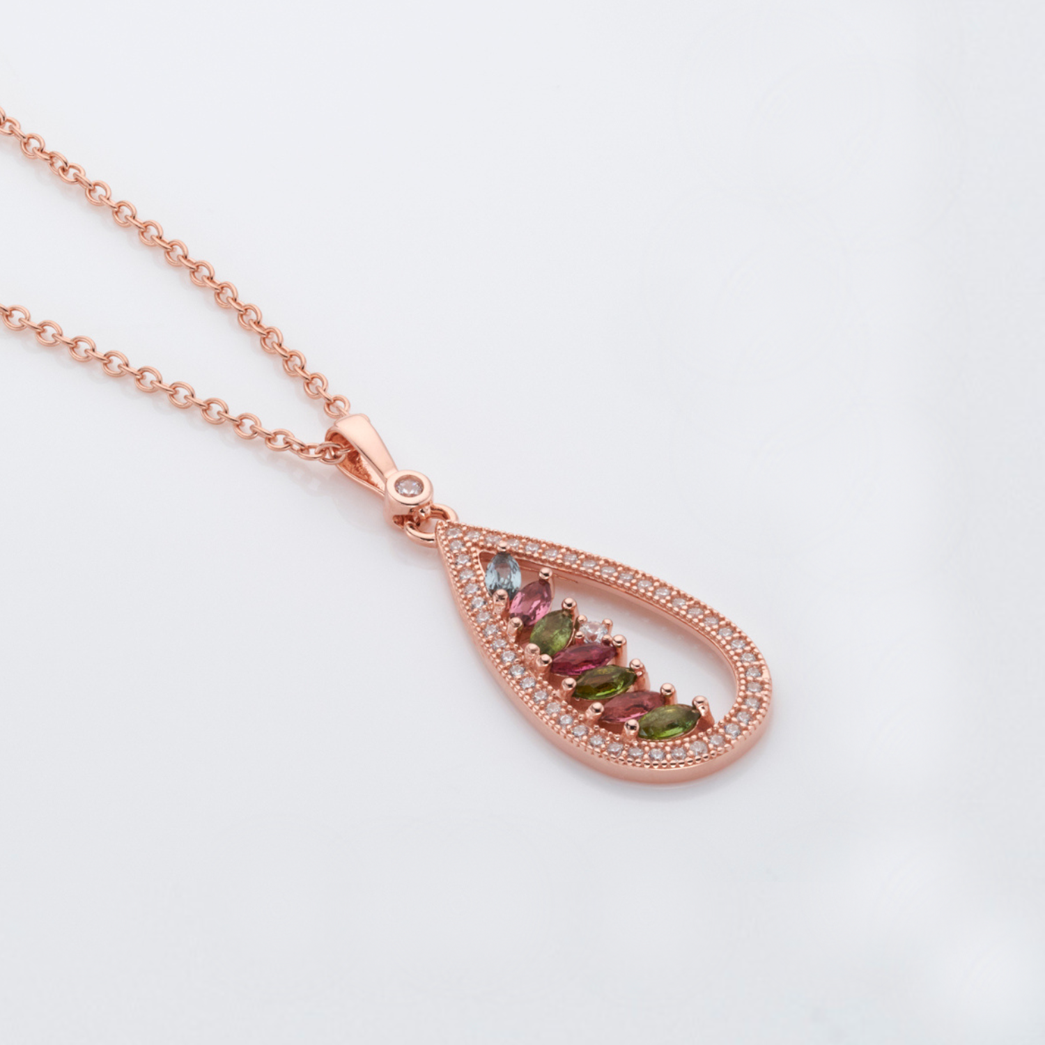 Tourmaline Rose Gold Empress Necklace