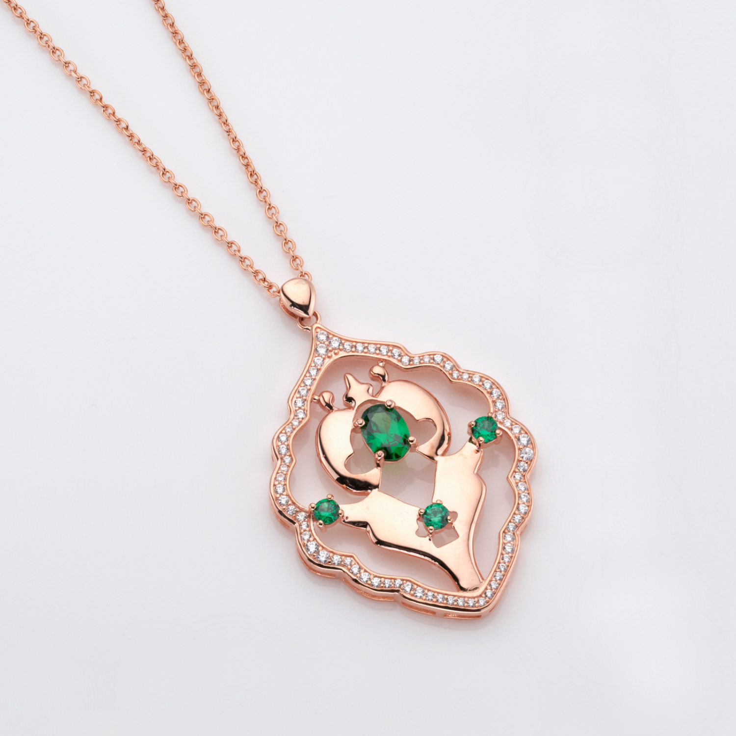 Iznik Rose Gold Peridot Necklace