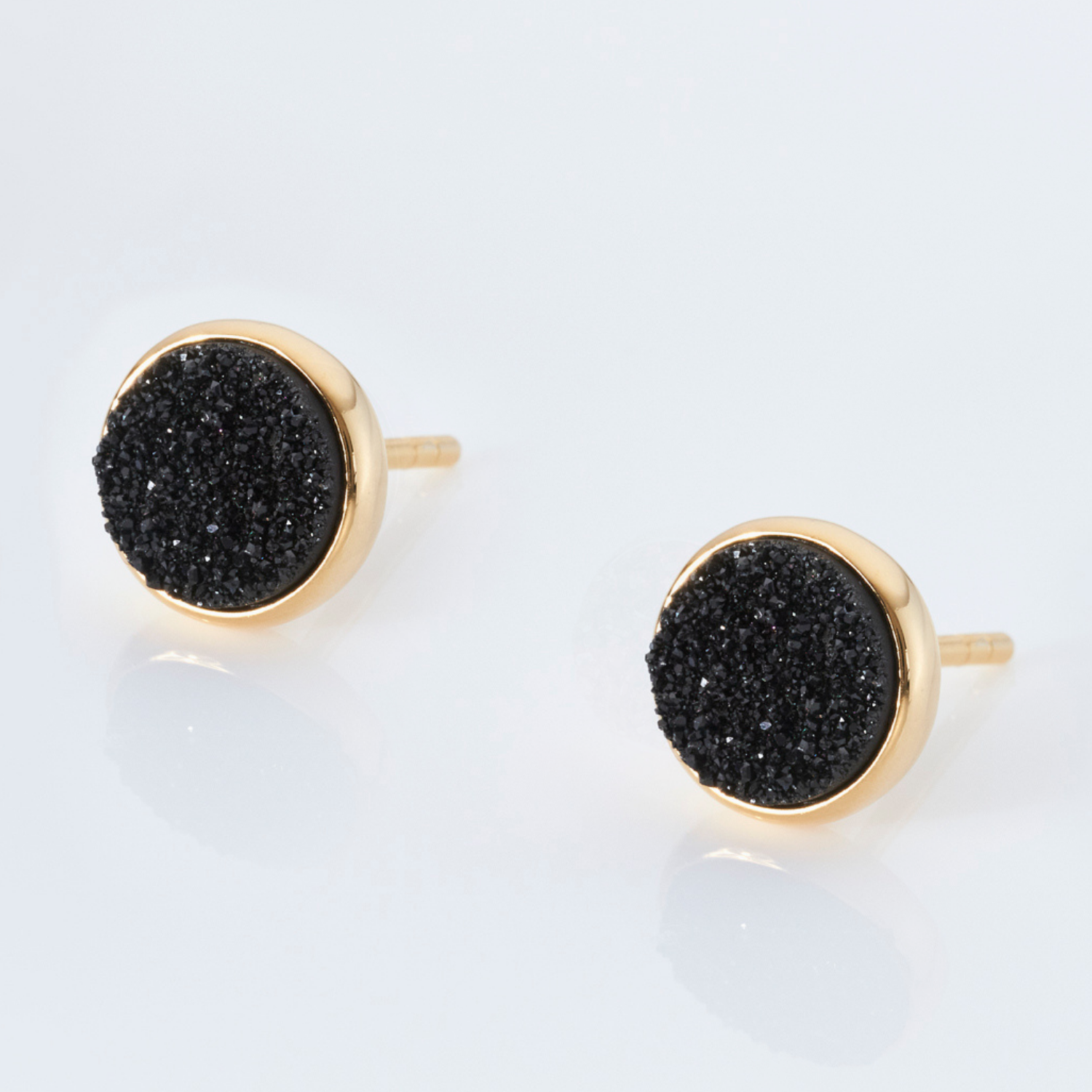 Elara Gold Black Studs