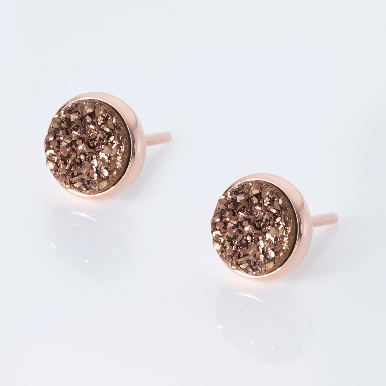 Elara Rose Gold Coffee Studs