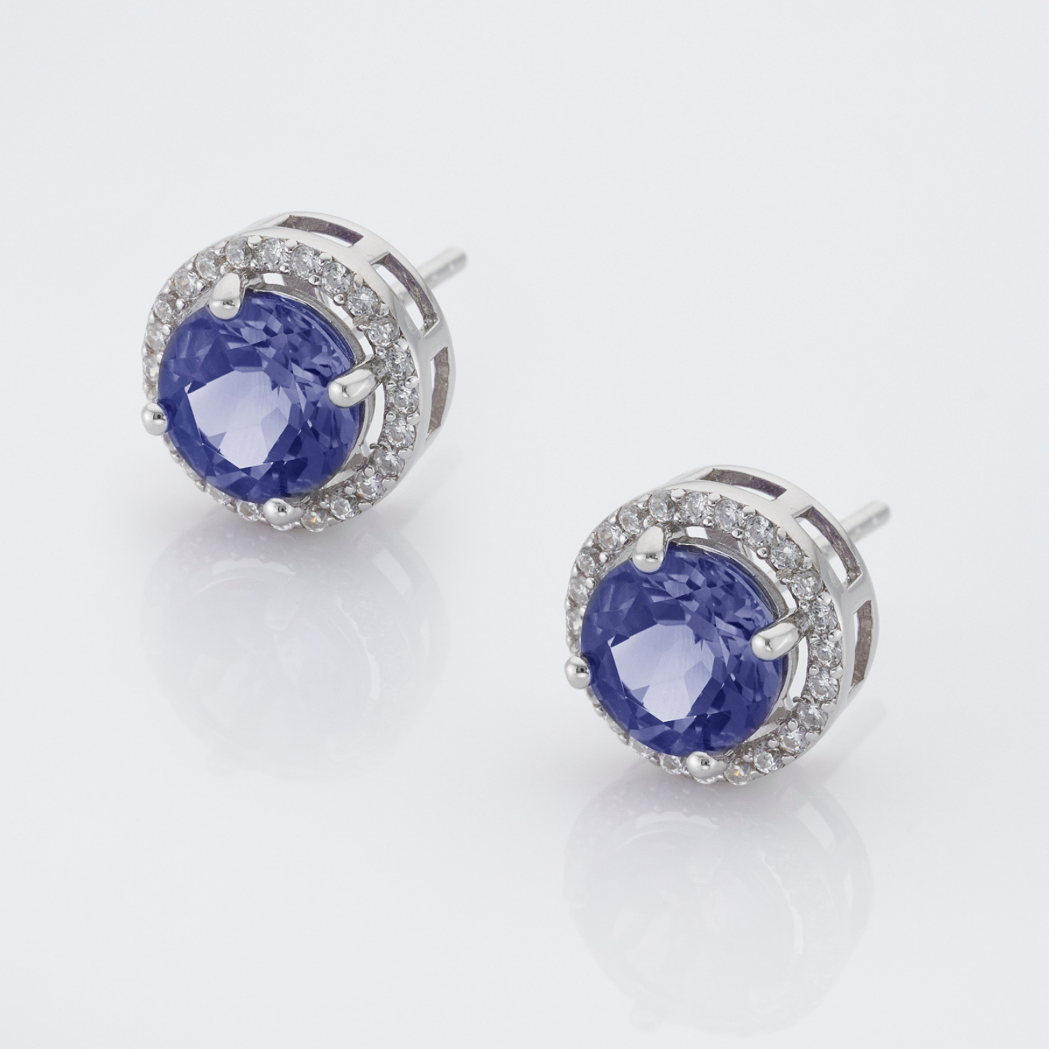 Royal Silver Sapphire Earrings