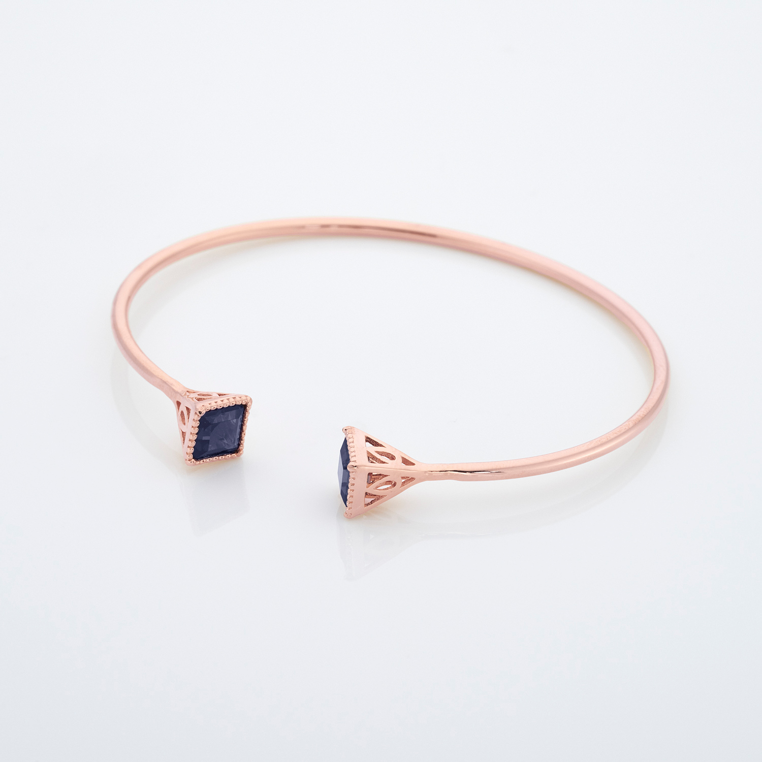 Admiral Rose Gold Sapphire Bangle