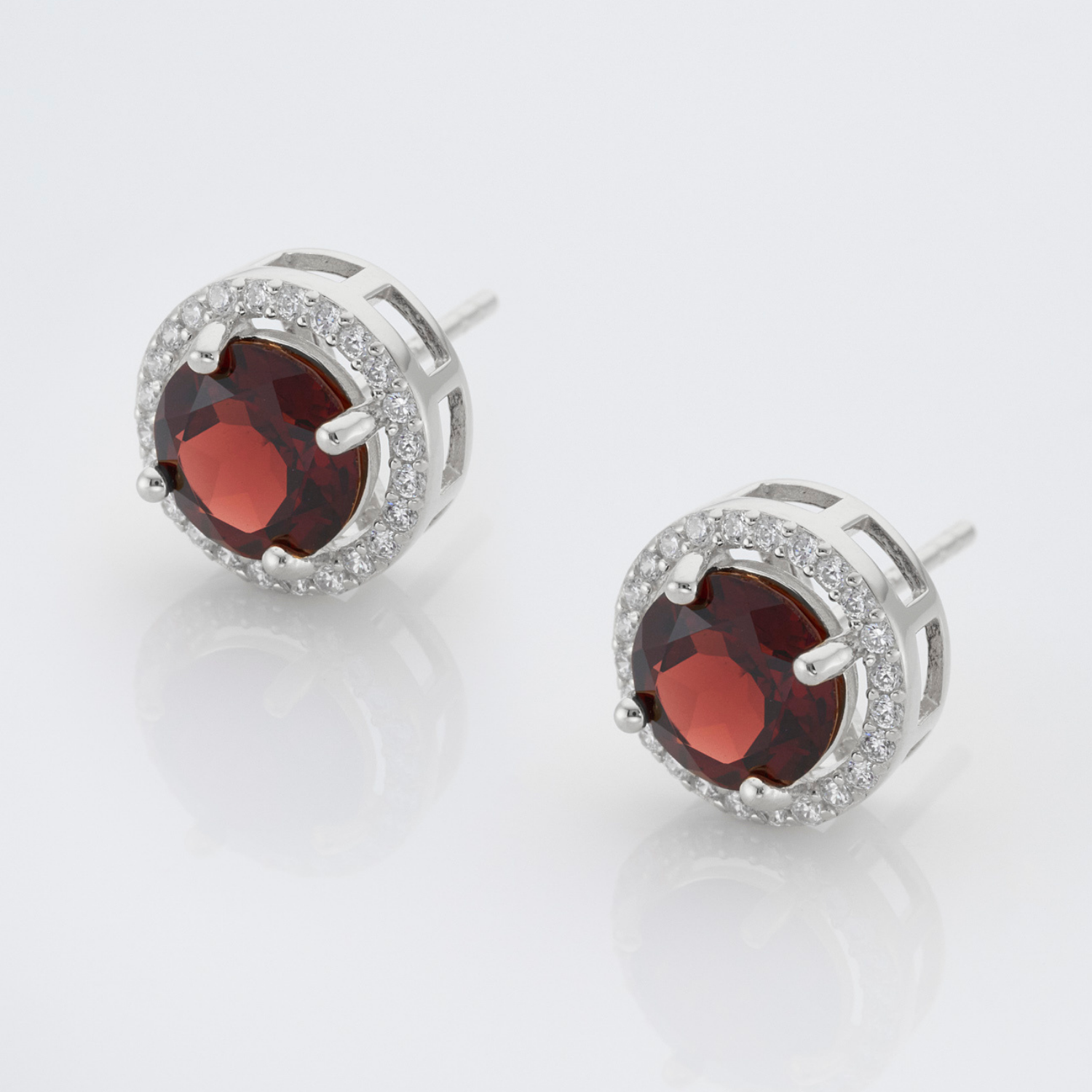 Royal Silver Garnet Earrings