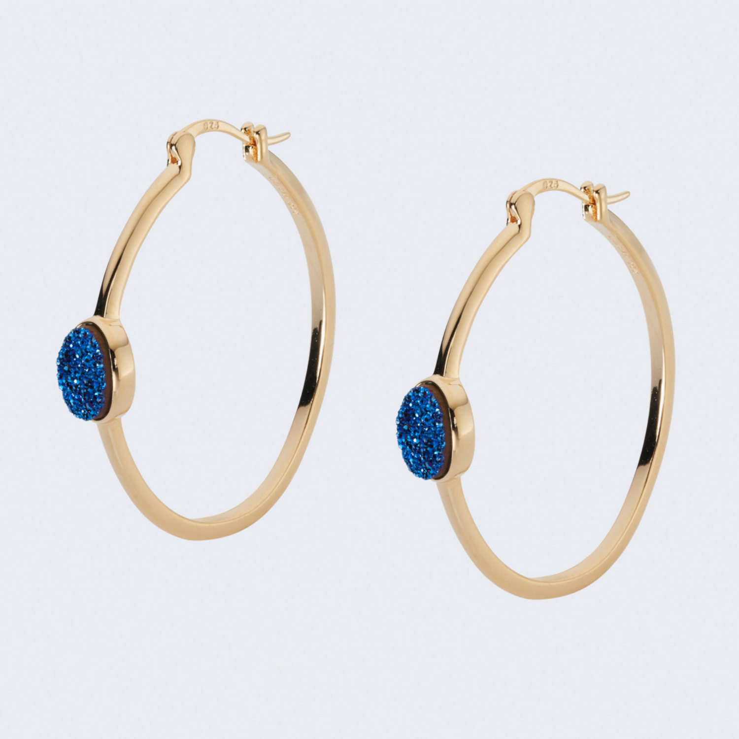 Elara Gold Blue Hoops