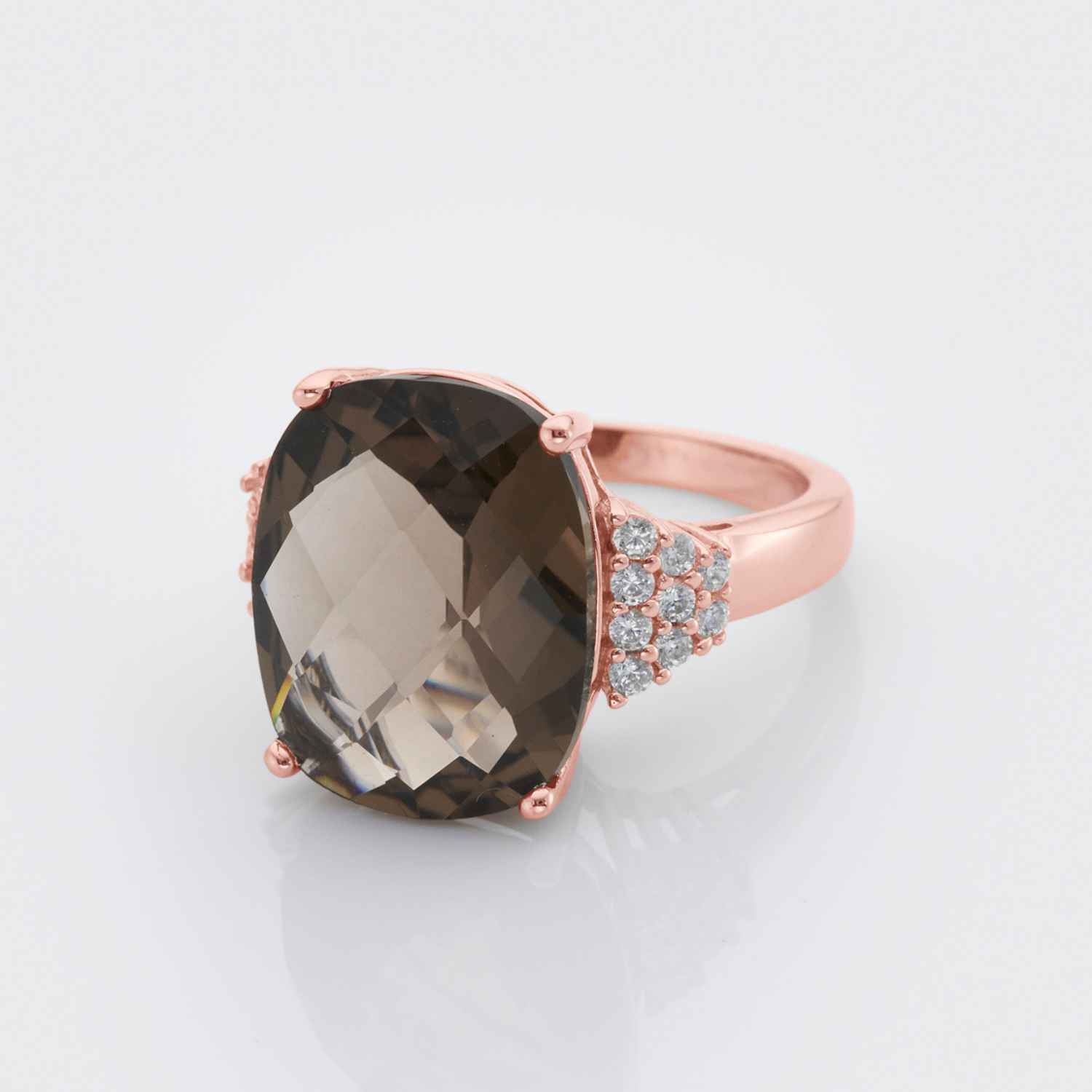 Smoky Quartz Rose Gold Ring