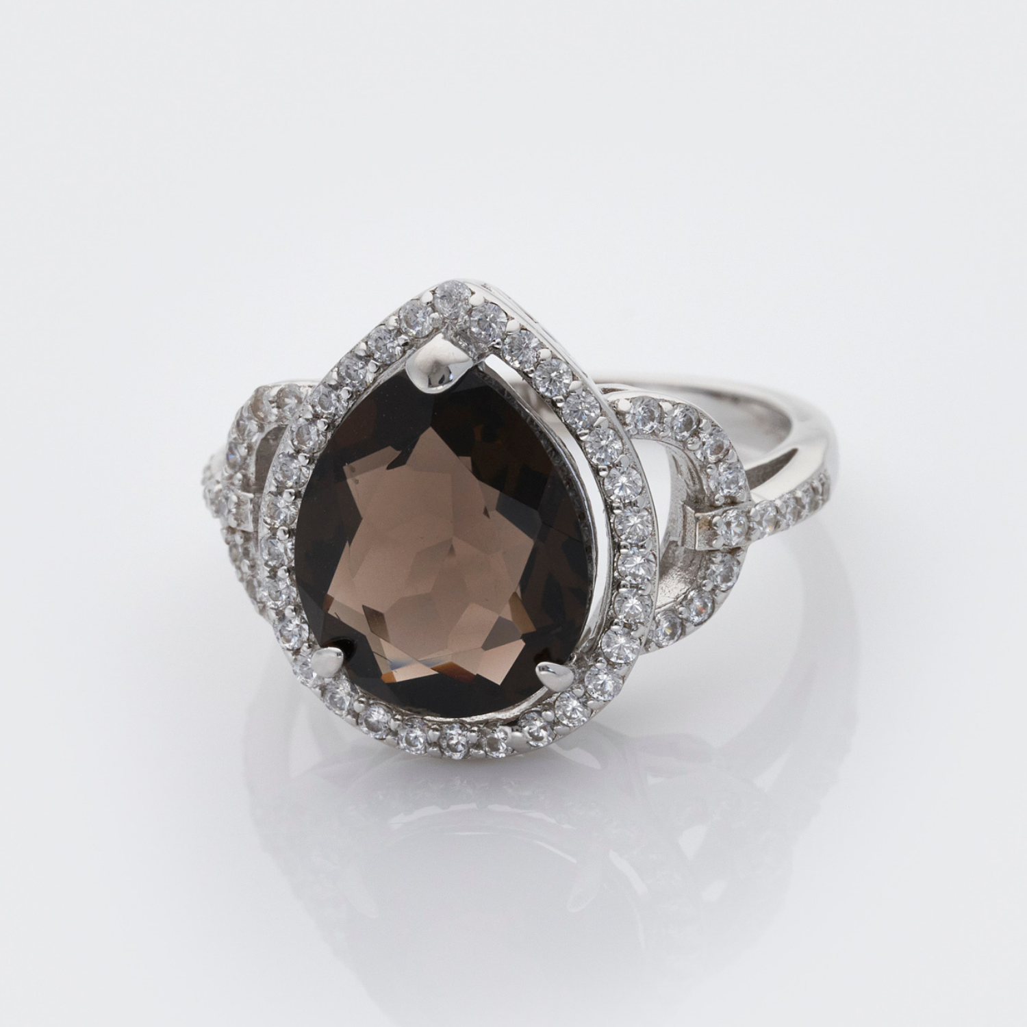 Pear Drop Smoky Quartz Ring