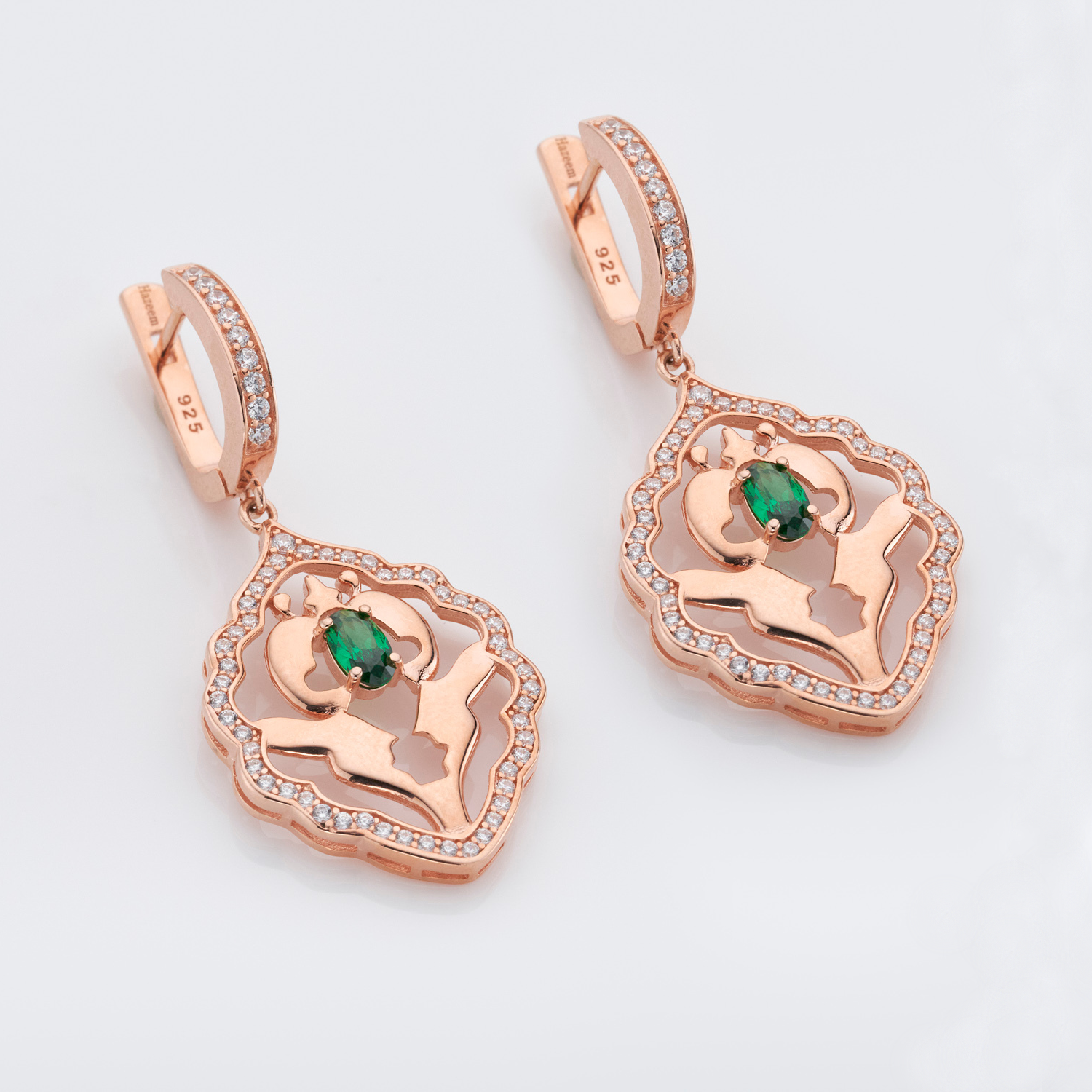 Iznik Rose Gold Peridot Earrings