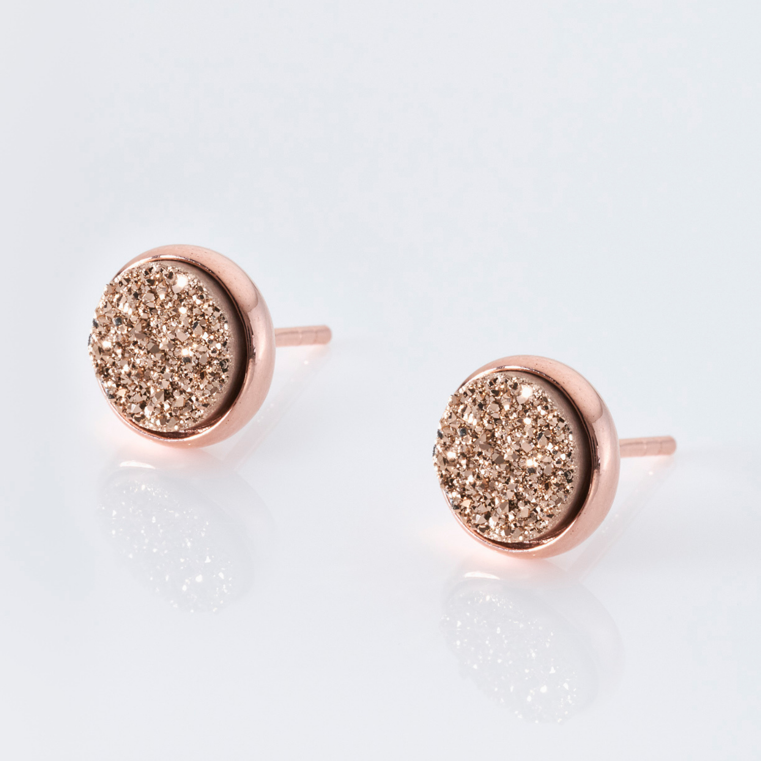 Elara Rose Gold Rose Studs