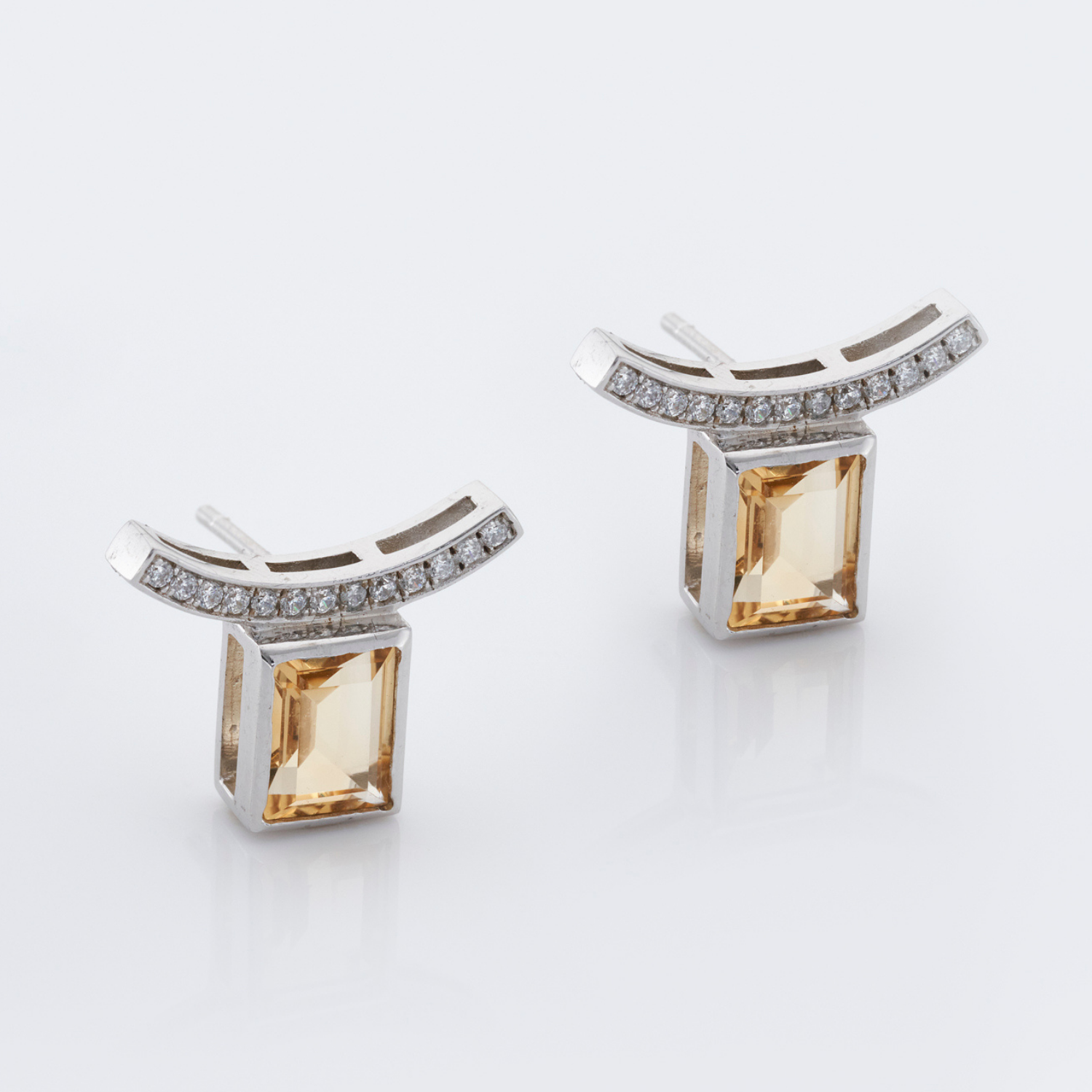 Sakura Bridge Citrine Earrings