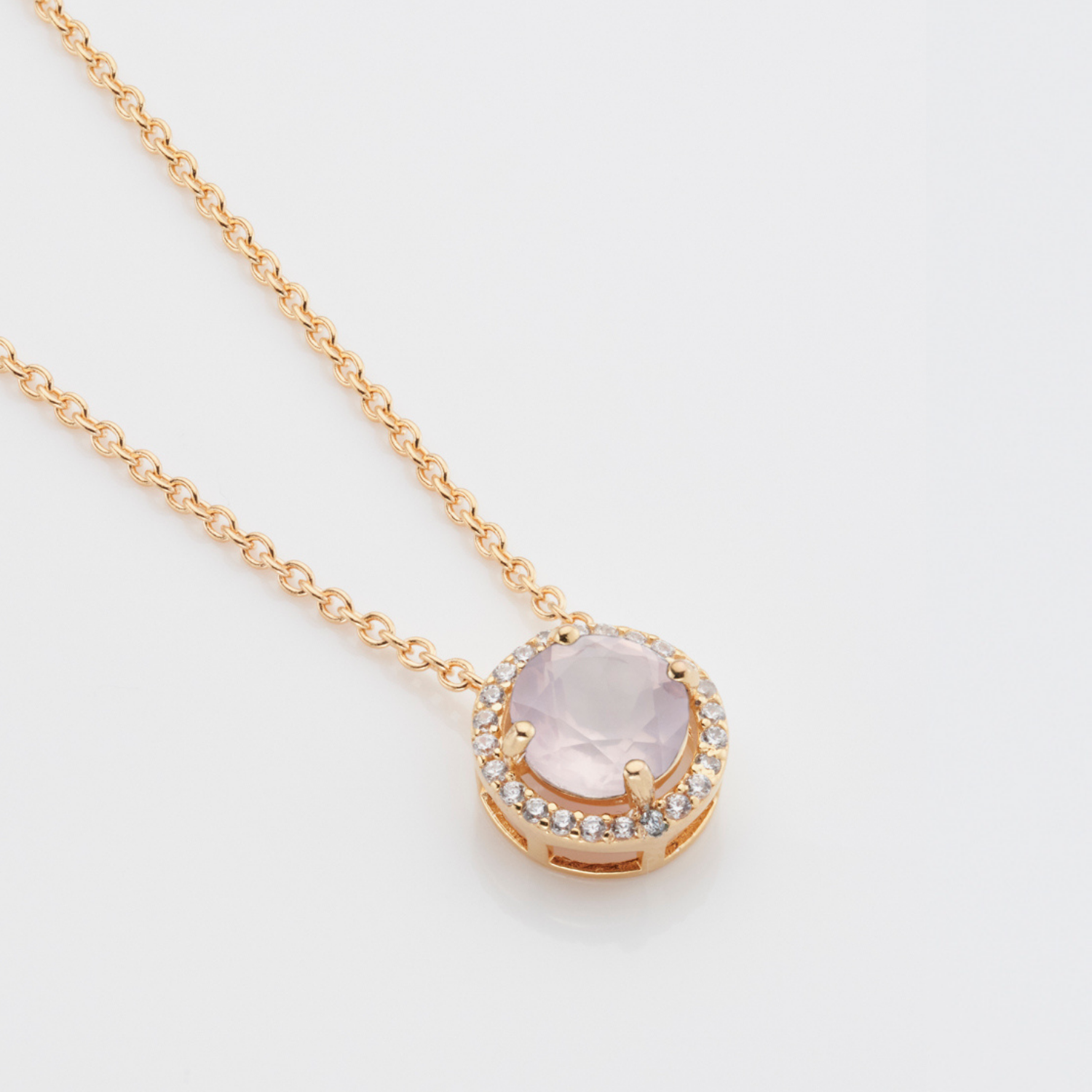 Royal Gold Rose Quartz Necklace