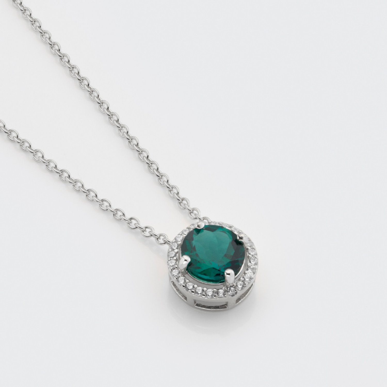 Royal Silver Emerald Necklace