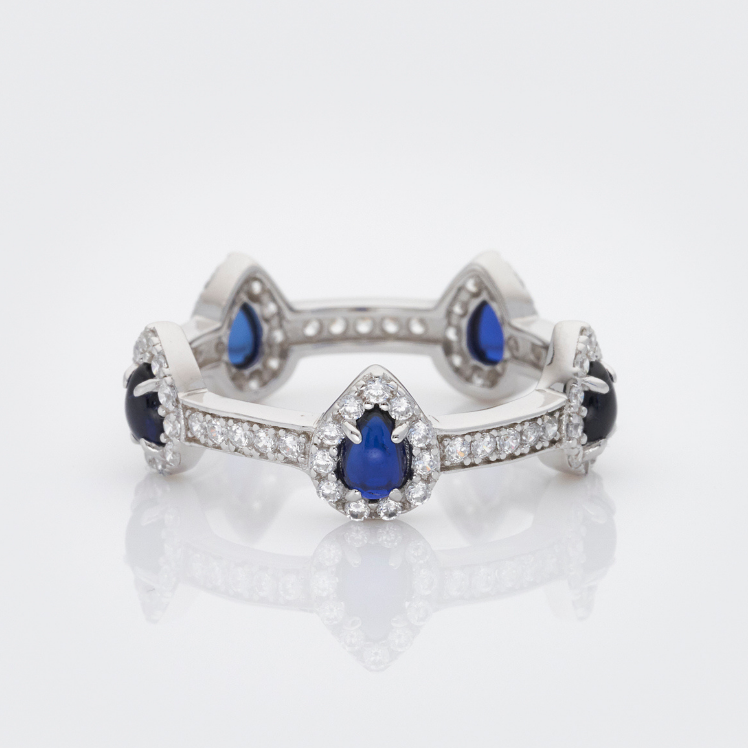 Pear Drop Sapphire Stacking Ring