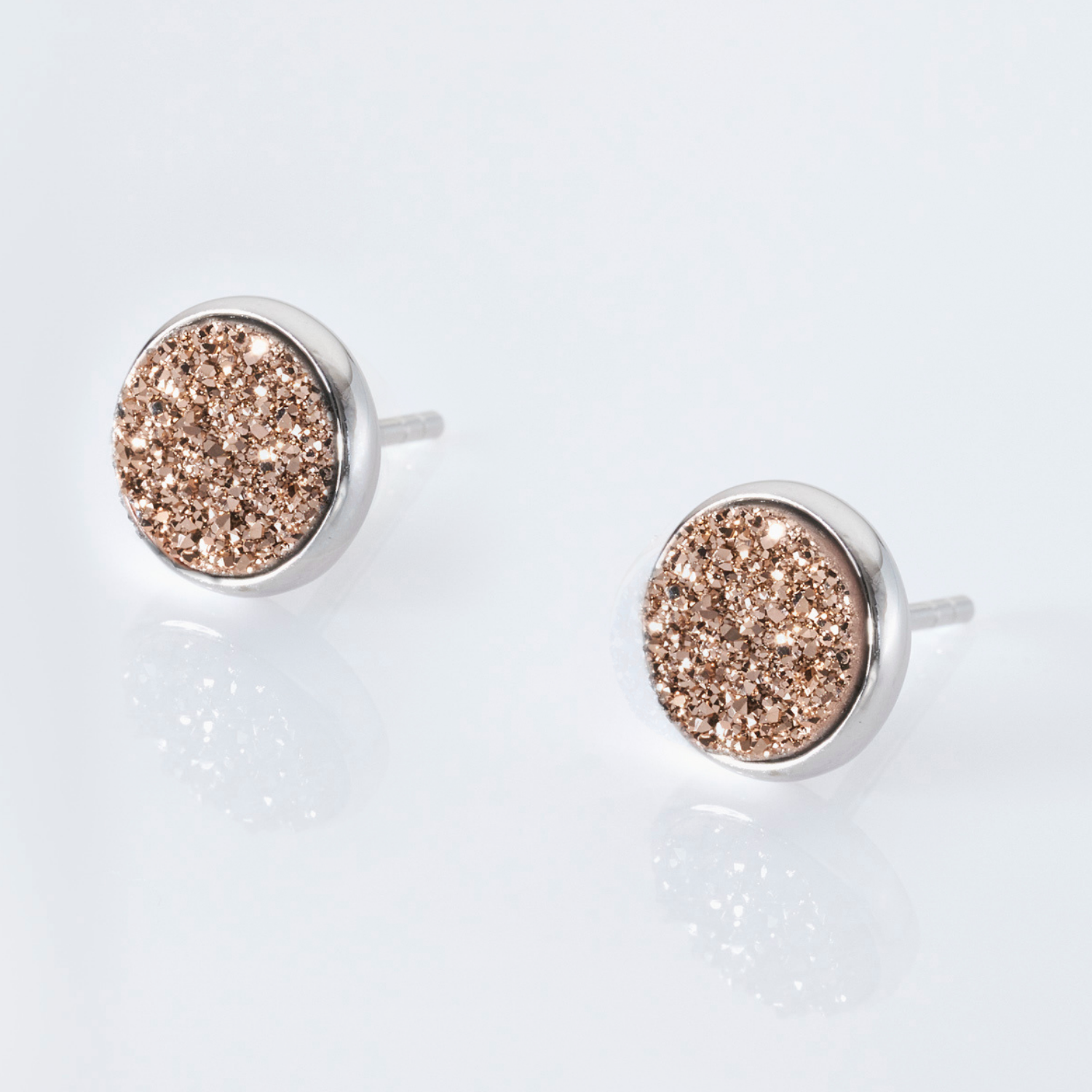 Elara Silver Rose Studs