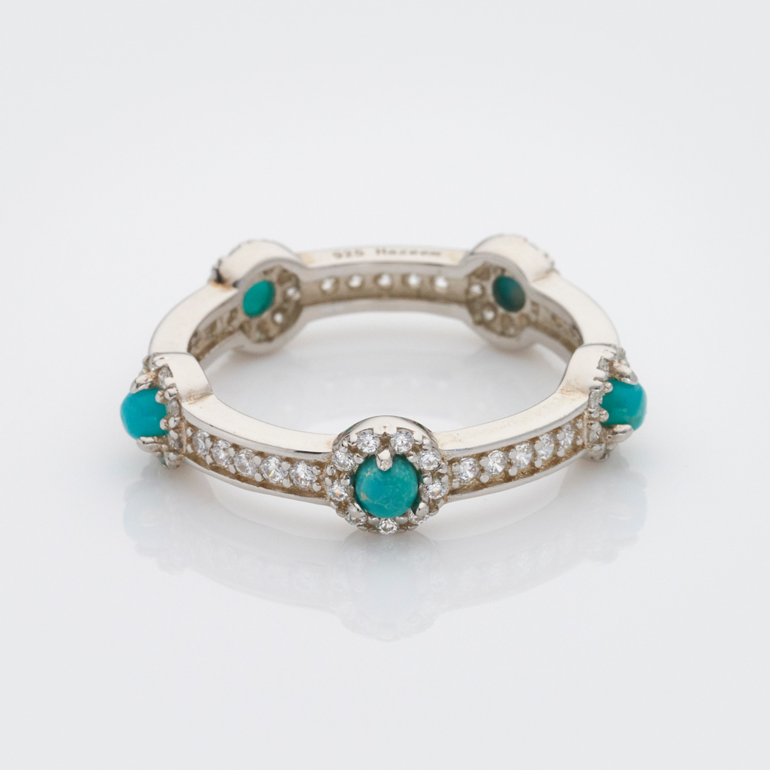 Turquoise Silver Stacking Stone Ring