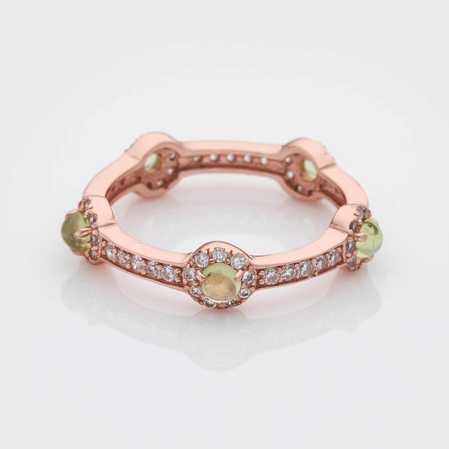 Peridot Rose Gold Stacking Stone Ring