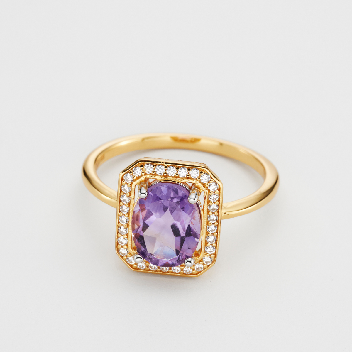 18k gold plated sterling silver amethyst aphrodite ring