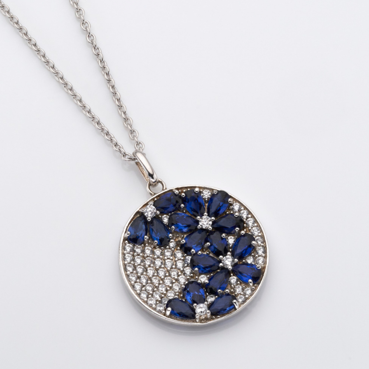 925 sterling silver Sapphire necklace
