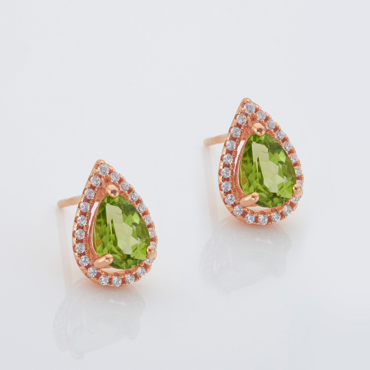 Luscious Peridot Rose Gold Earrings