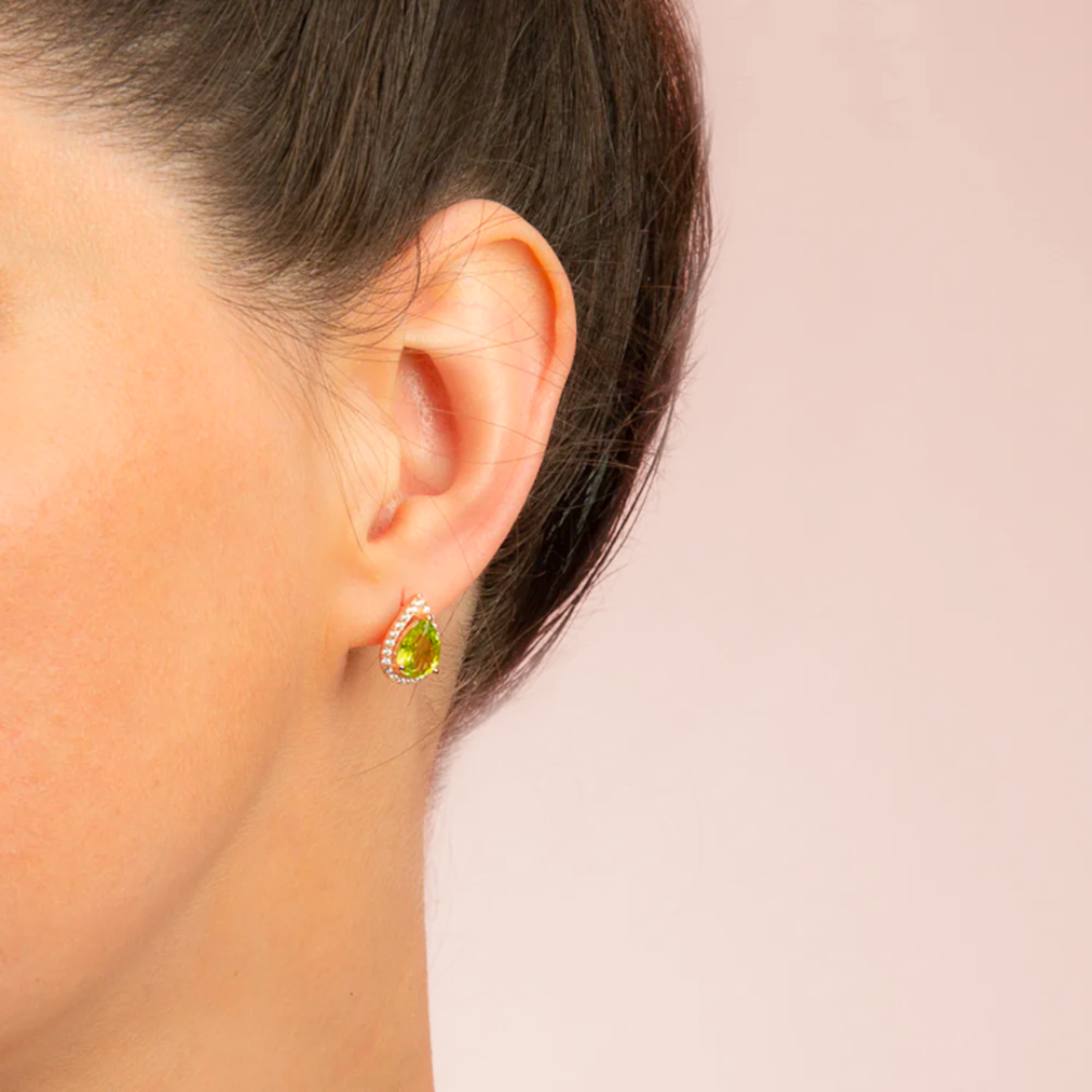 Luscious Peridot Rose Gold Earrings