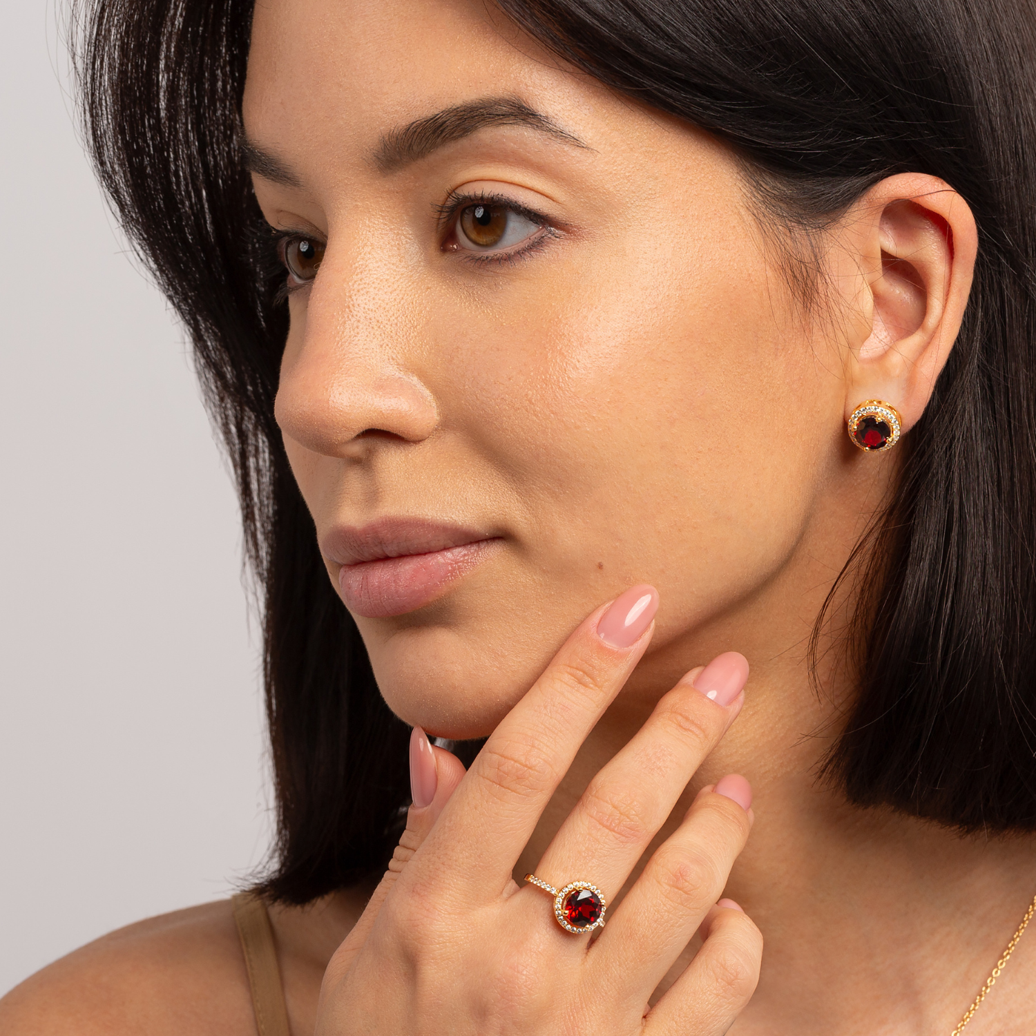 Royal Gold Garnet Earrings