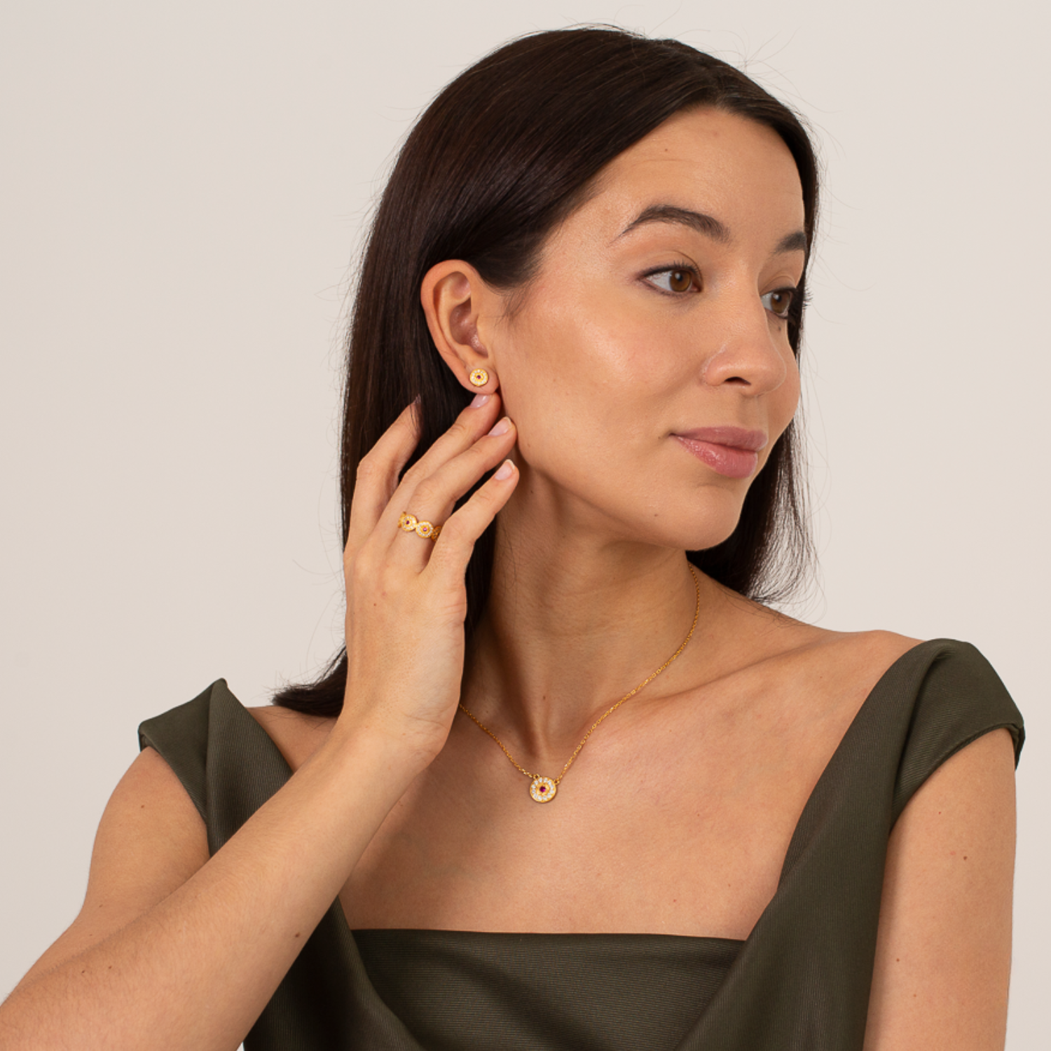 Reina Crown Floral Earrings