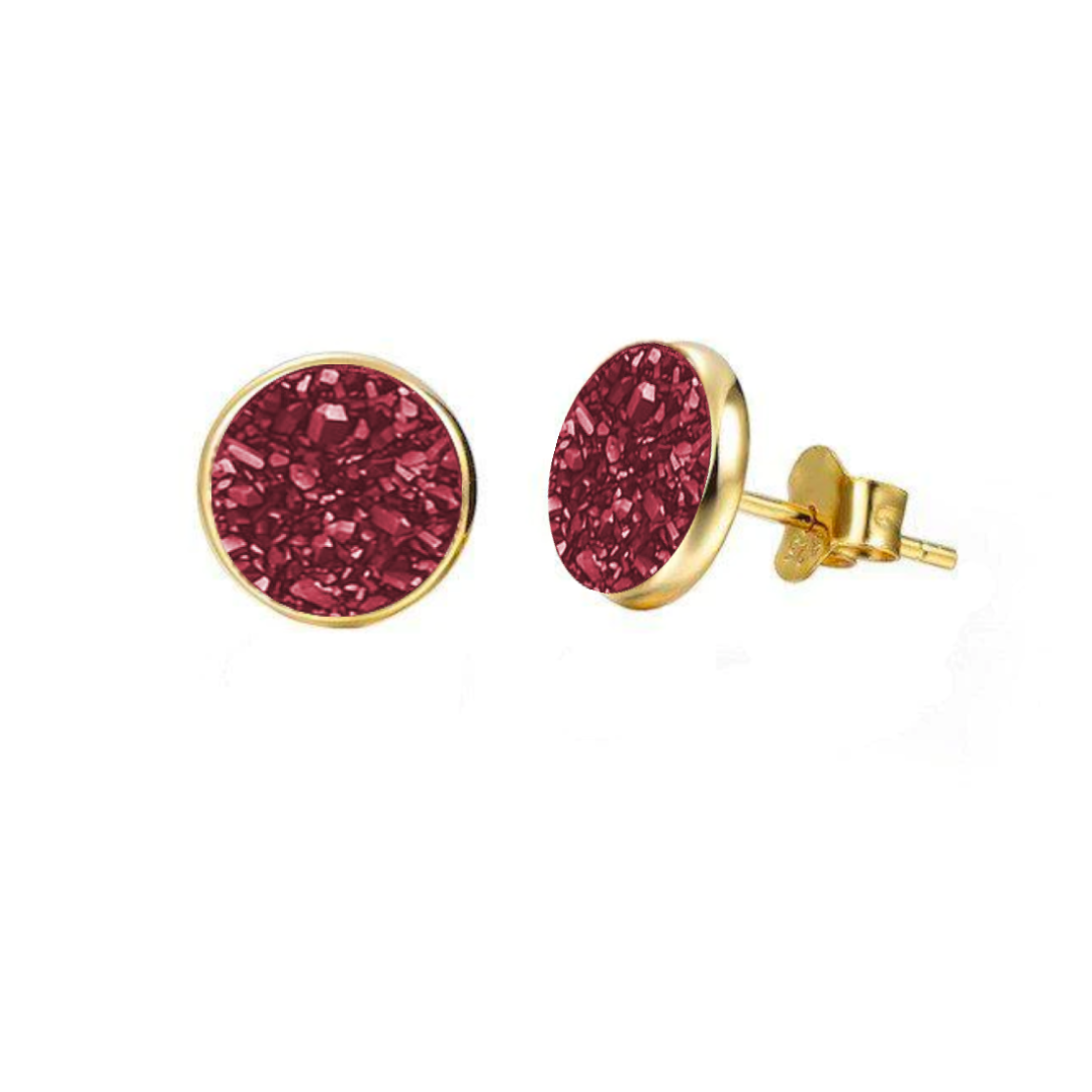 Elara's Gold Red Studs